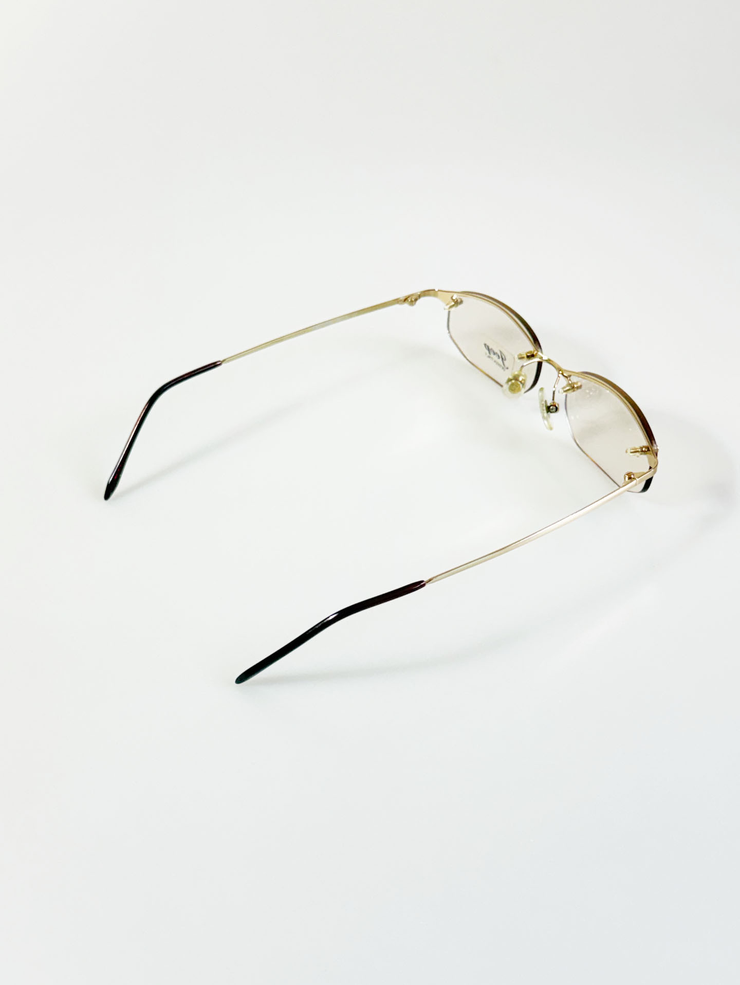 JEEP Gold Half-Rim Square Metal Frame Glasses