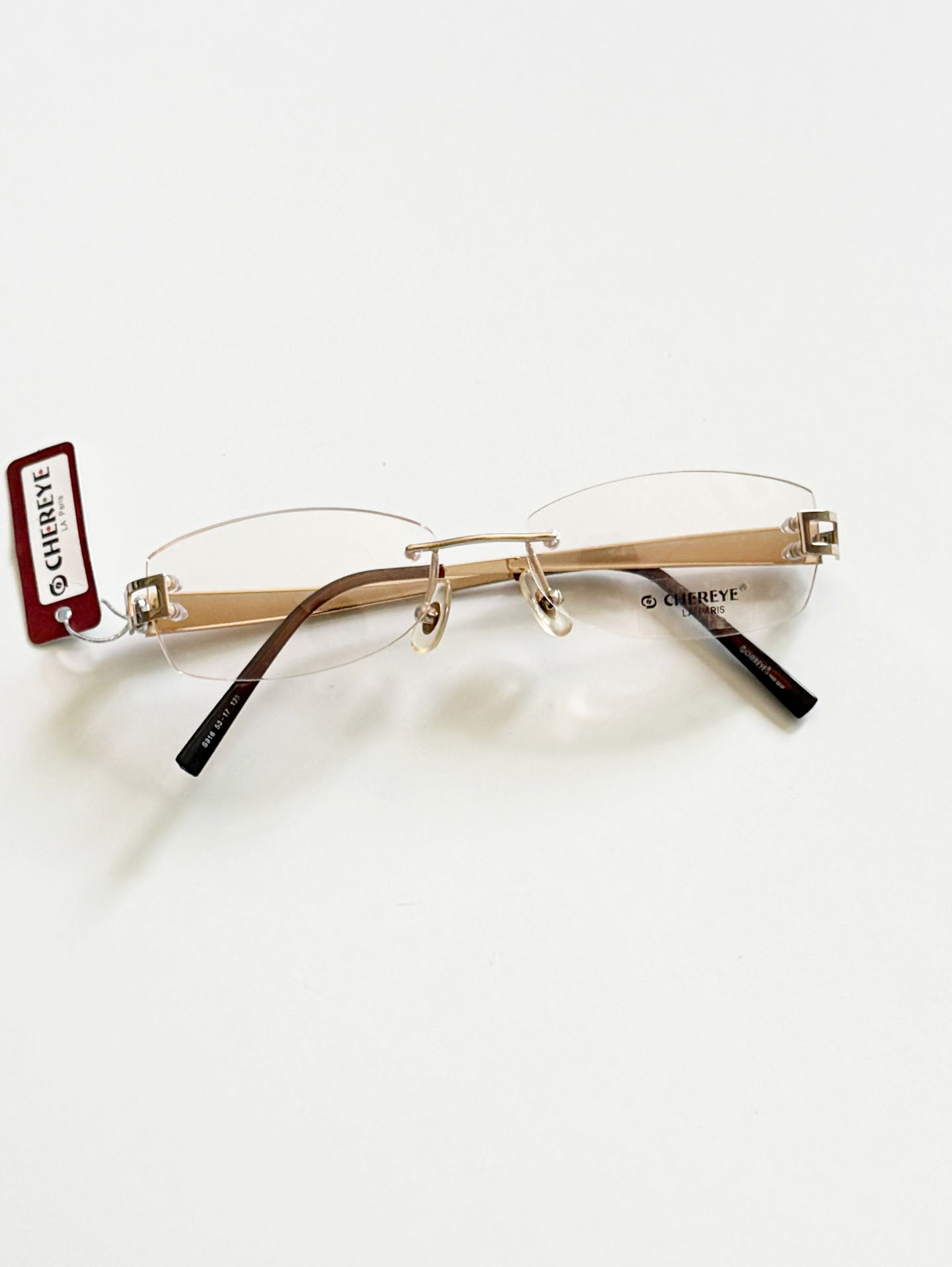 CHEREYE LA PARIS Gold Rimless Square Frame Glasses