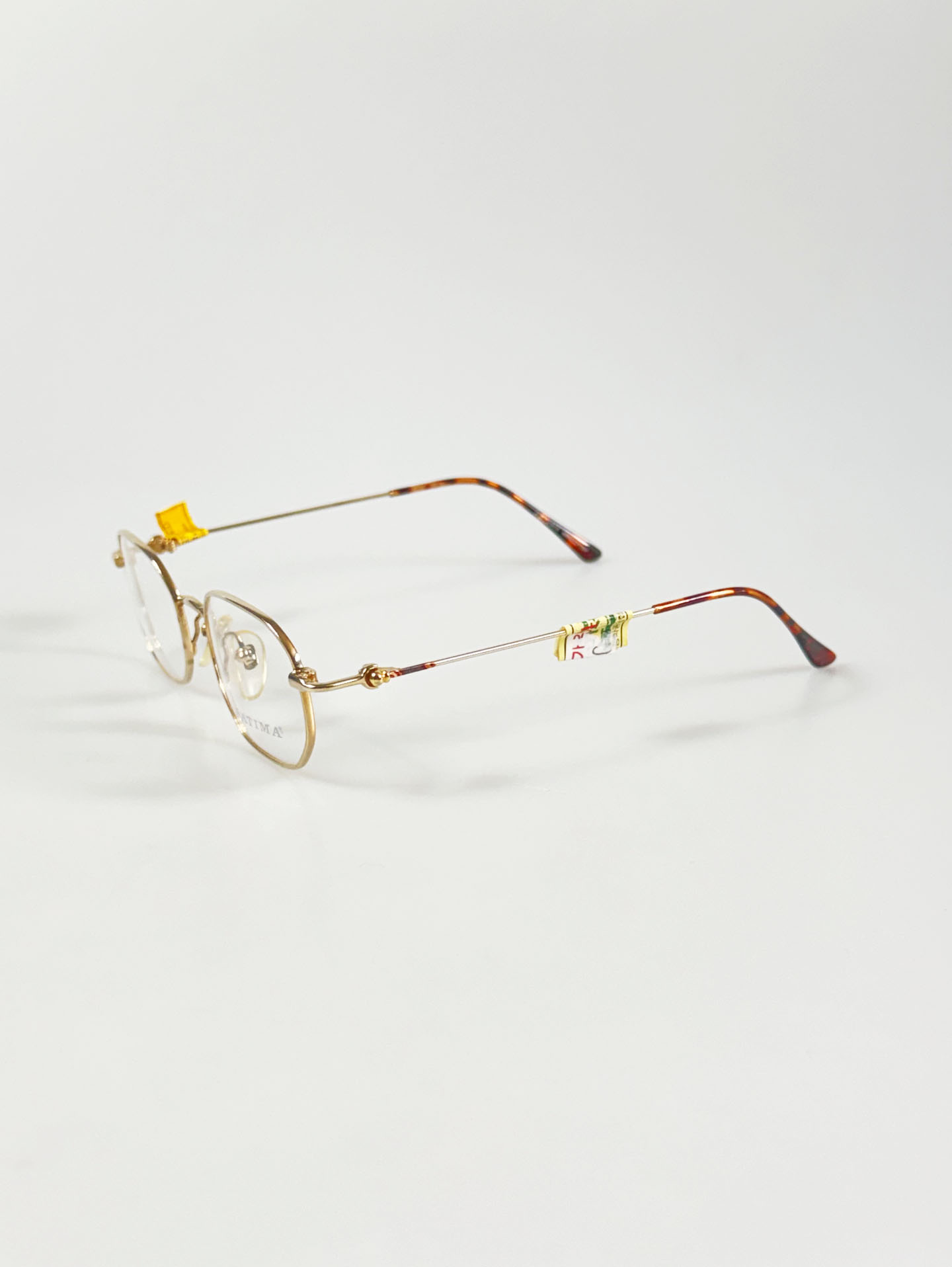 PATIMA Gold Slim Square Metal Frame Glasses