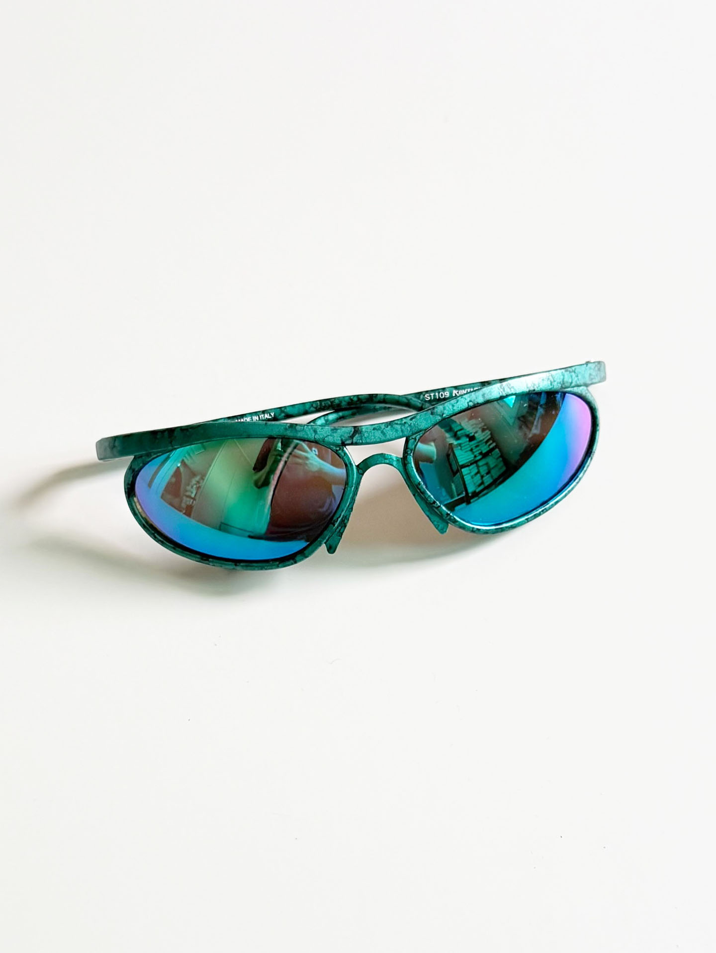 90’s KANTLON Green Marble Wraparound Sunglasses