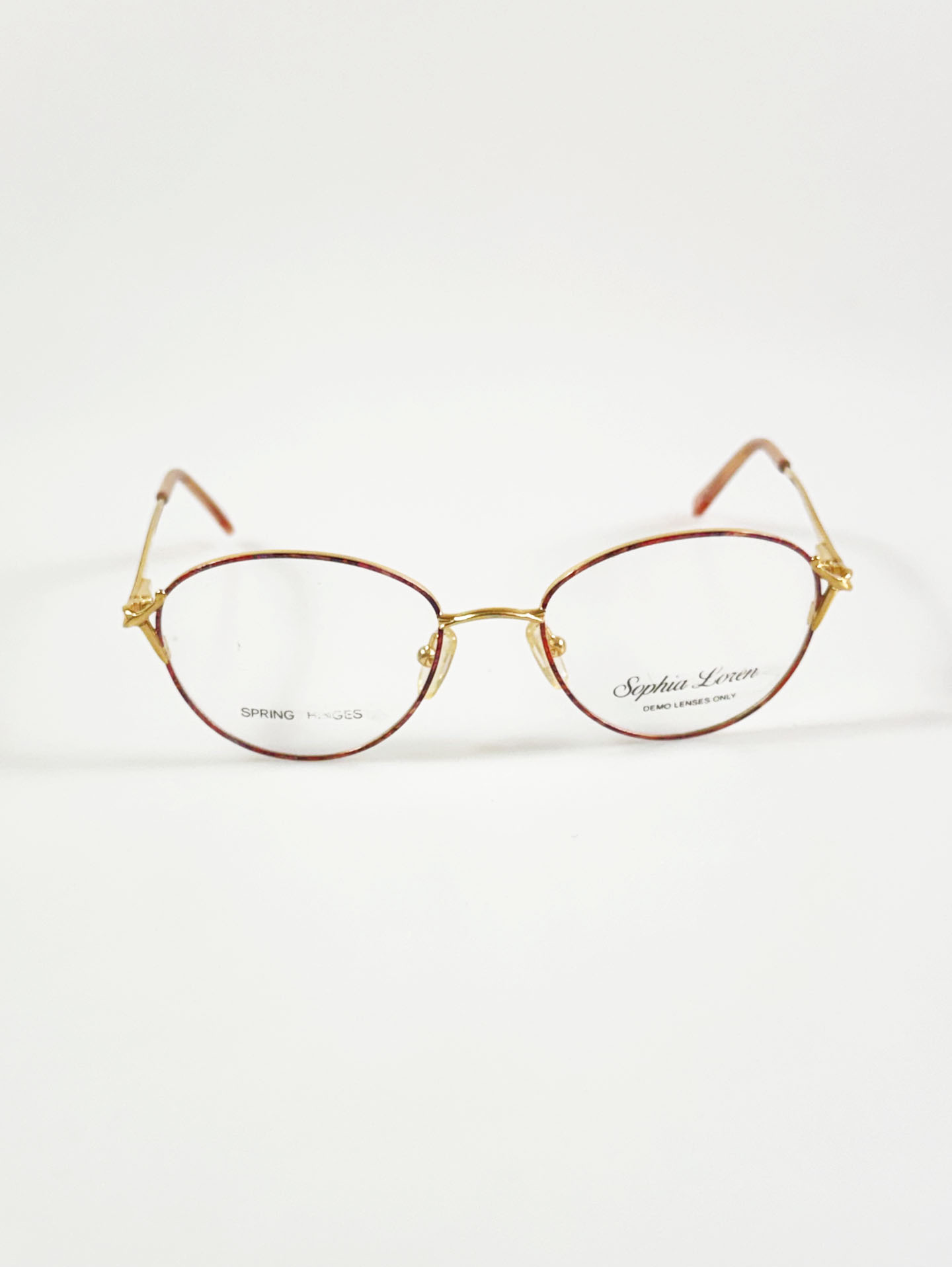 Sophia Loren Gold Slim Oval Metal Frame Glasses