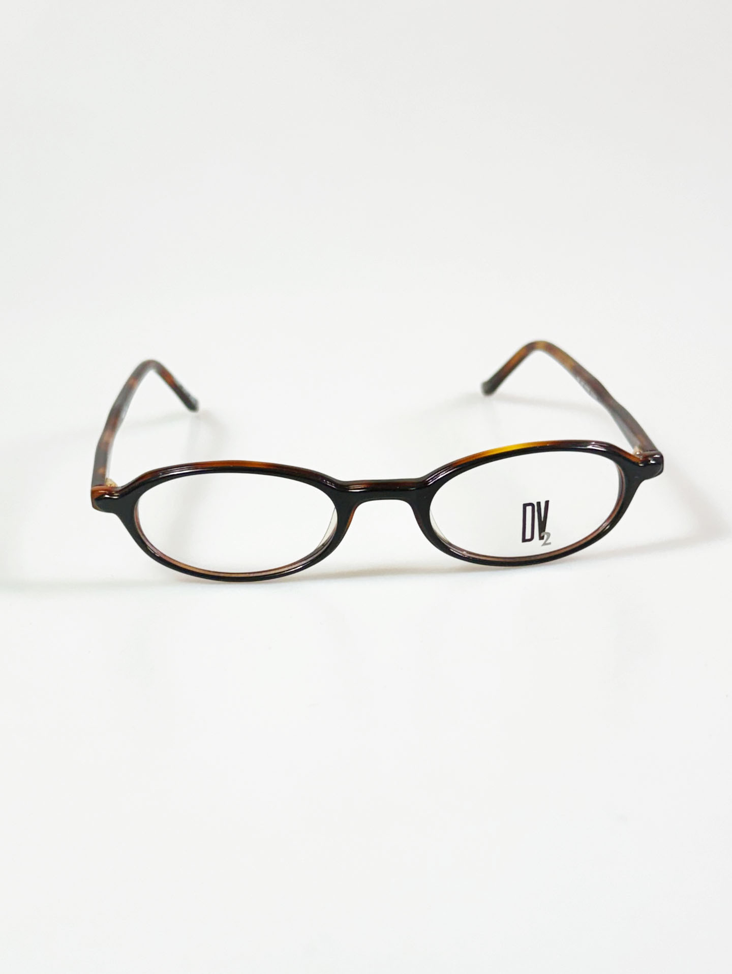 90's DEJAVU Slim Oval Black&Tortoise Horn-Rim Frame Glasses