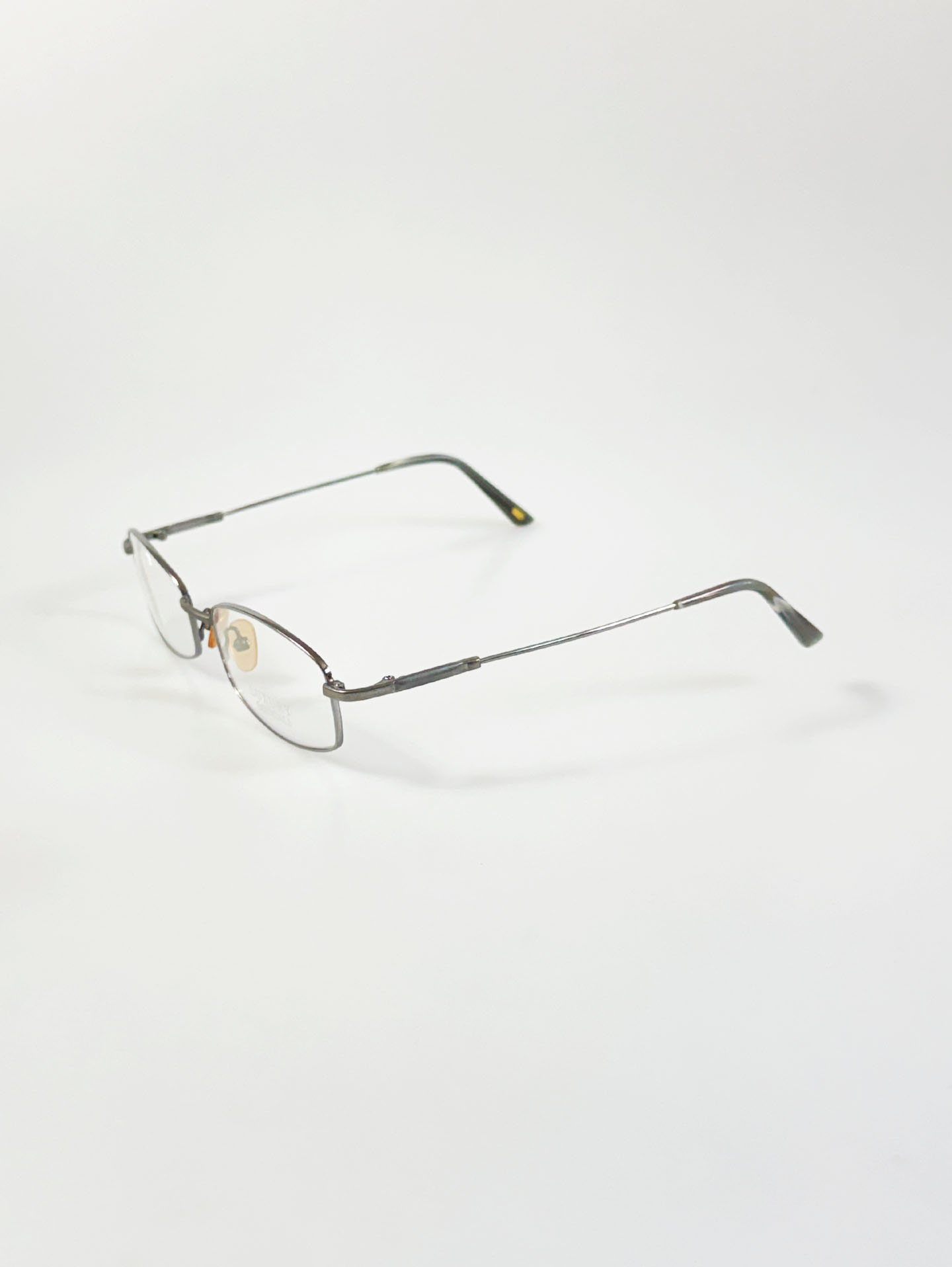 LUXURY OCCHIALI Dark Silver Slim Square Metal Glasses