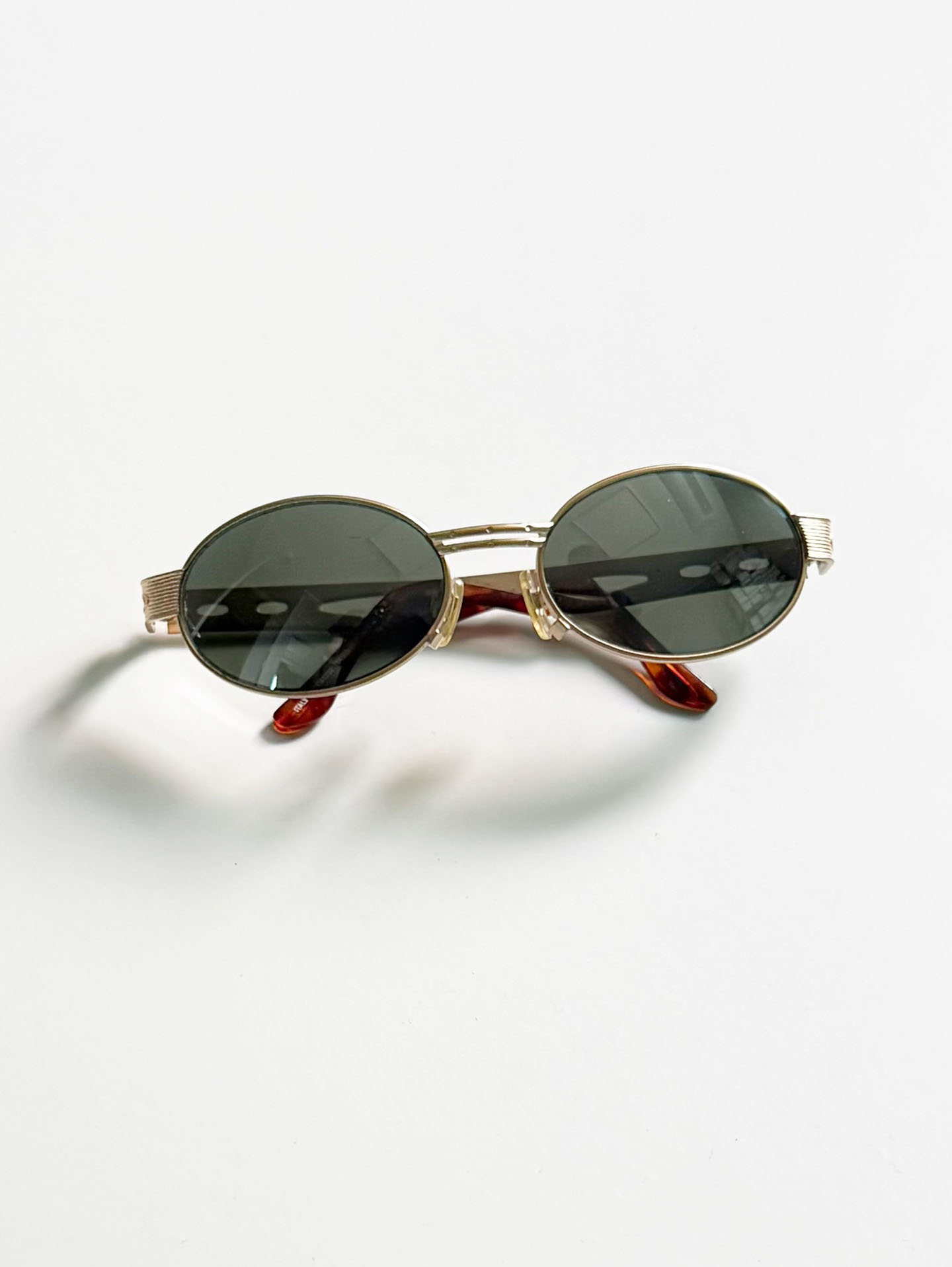 STATE Gold Slim Oval Metal Sunglasses