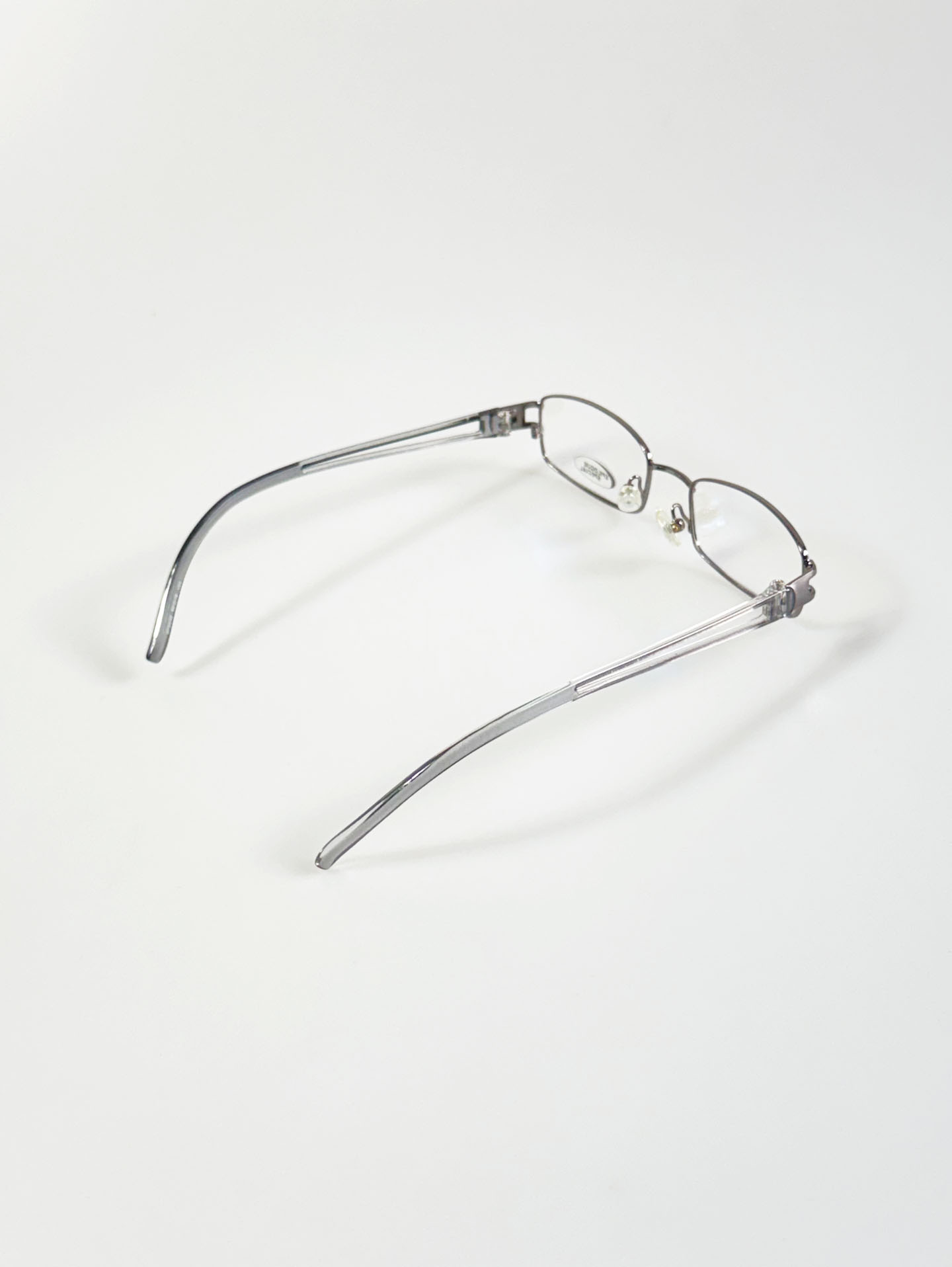 EPILOGUE Silver Slim Square Metal Glasses