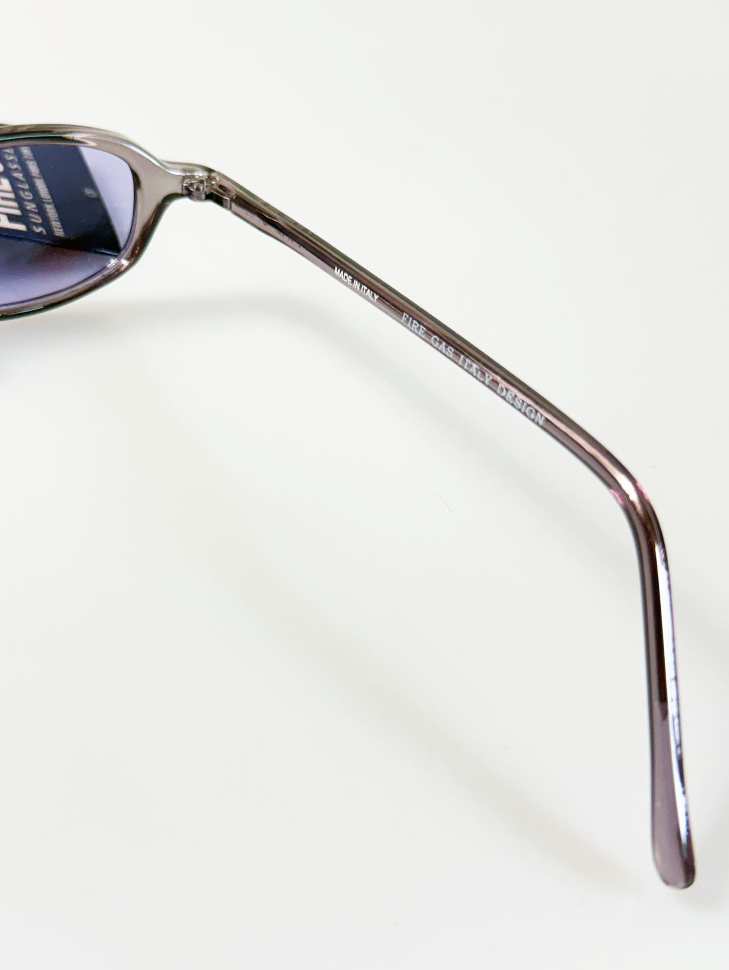 90's FIRE GAS Lavender Slim Oval Horn-Rim Tinted Sunglasses