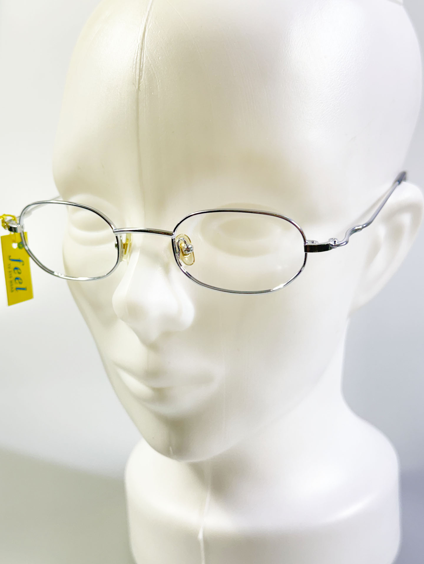 90's FEEL Silver Slim Oval Metal Glasses