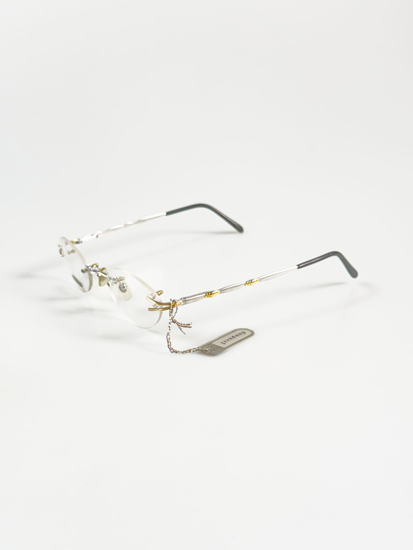 Issaquah2000 Silver&Gold Rimless Oval Metal Frame Glasses