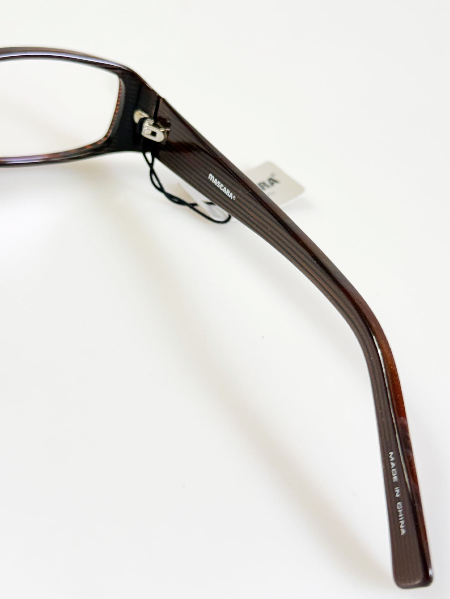 MASCARA Brown Stripe Square Horn-Rim Frame Glasses