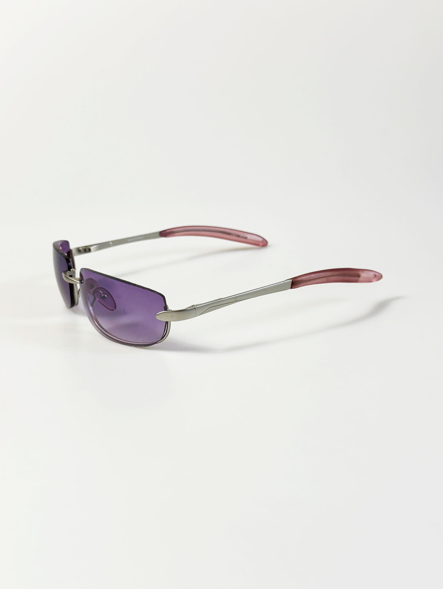 Silver Rimless Square Metal Tint Sunglasses