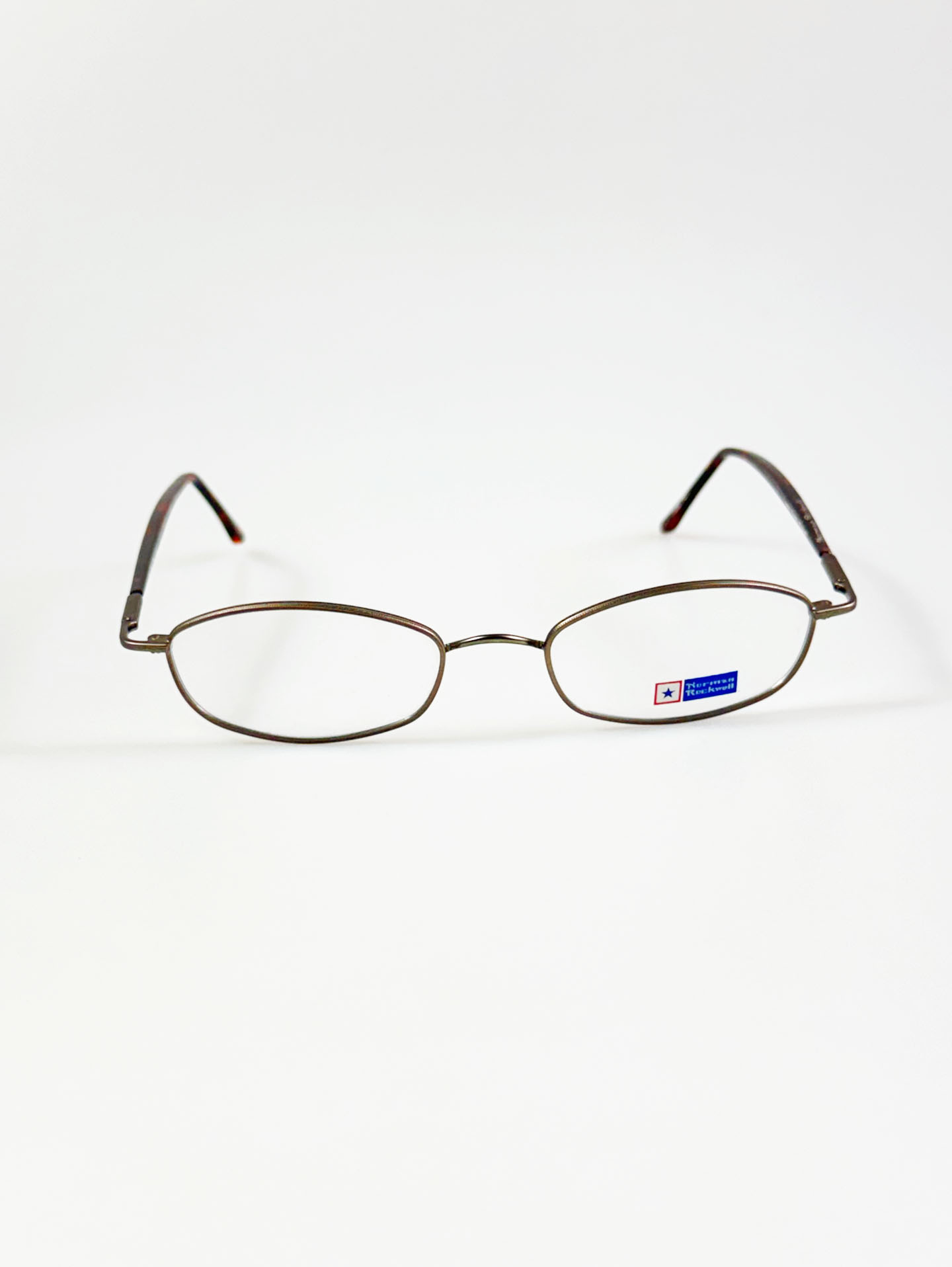 90’s Norman Rockwell Dark Silver Slim Oval Metal Glasses