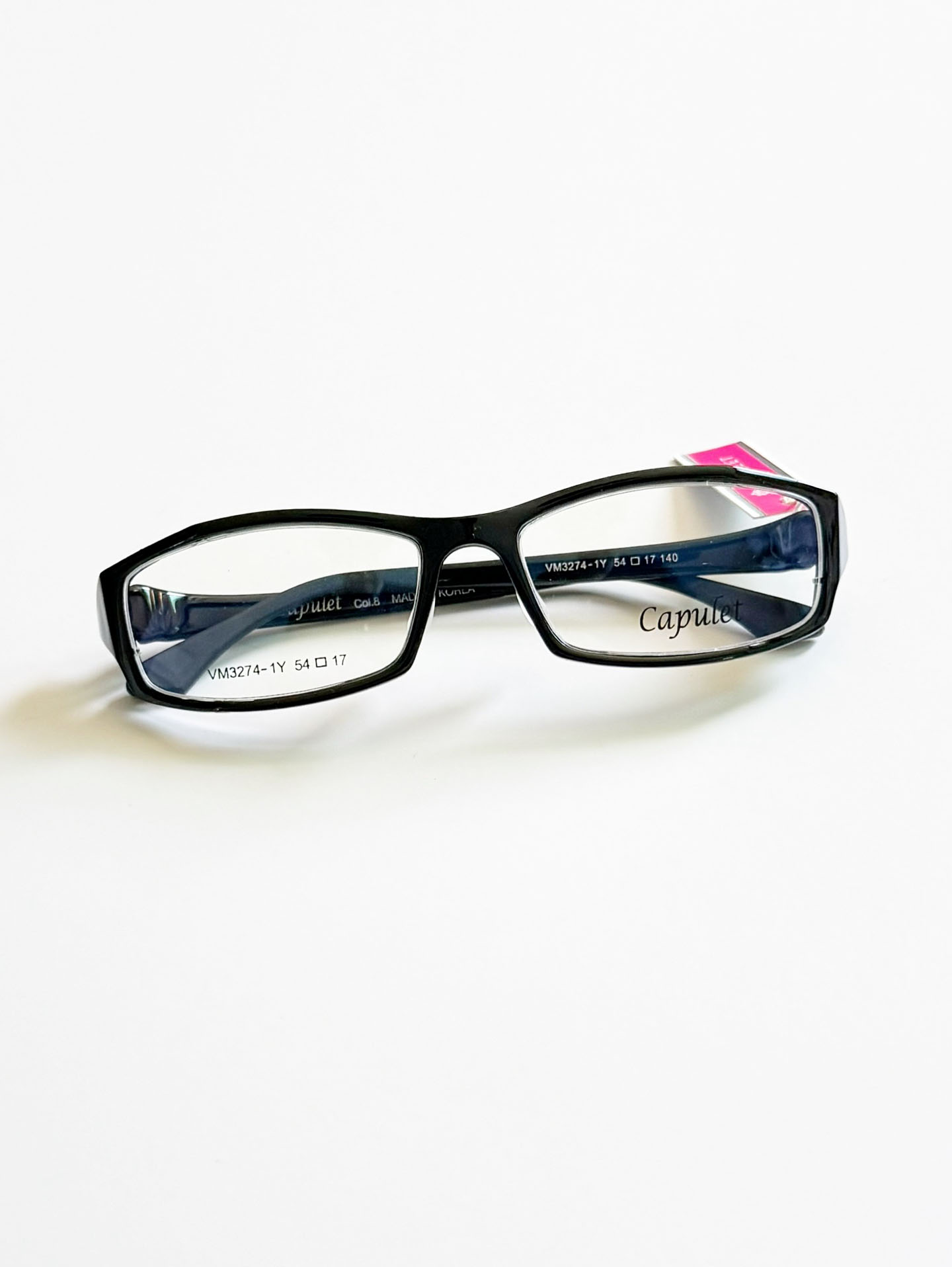 CAPULET Black Square Acetate Horn-Rim Glasses