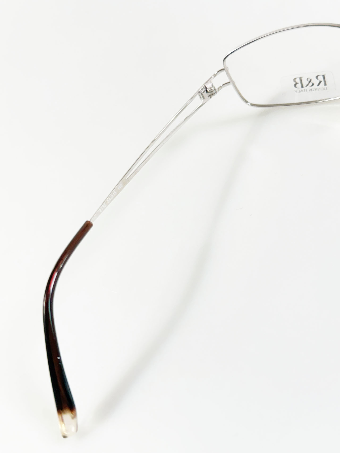 R&B Eyewear Silver Slim Square Metal Glasses