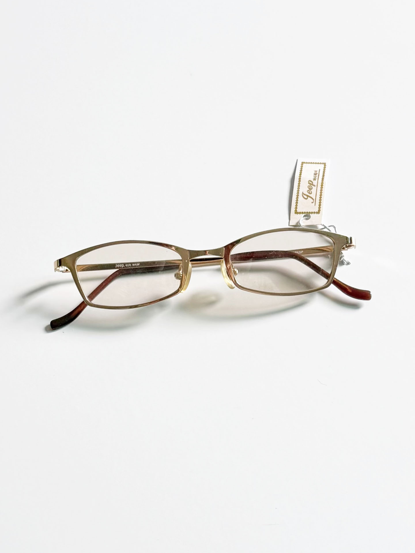 JEEP Gold Slim Square Metal Frame Glasses