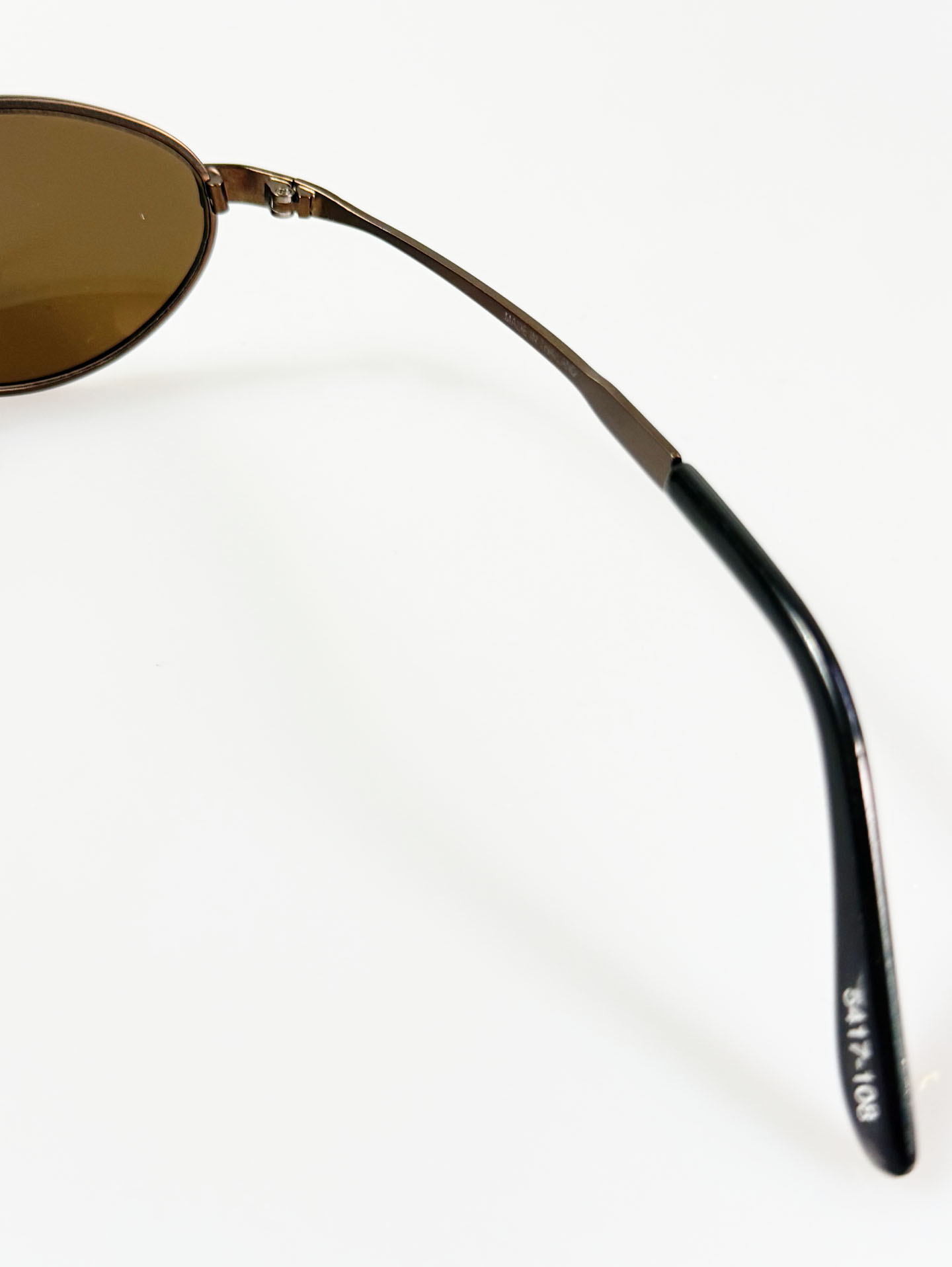 PARIM Brown Slim Oval Metal Frame Tint Sunglasses
