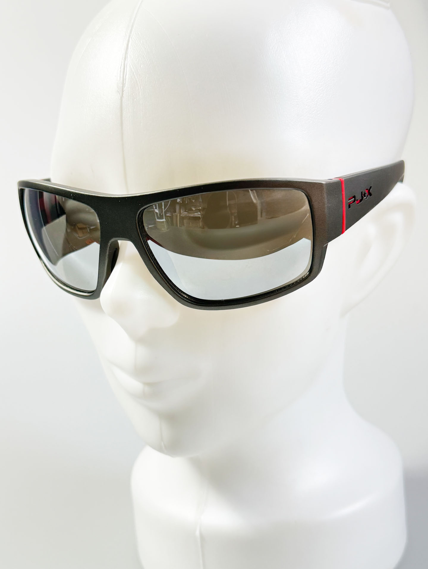 PANAMA JACK Dark Gray Wraparound Square Frame Sunglasses