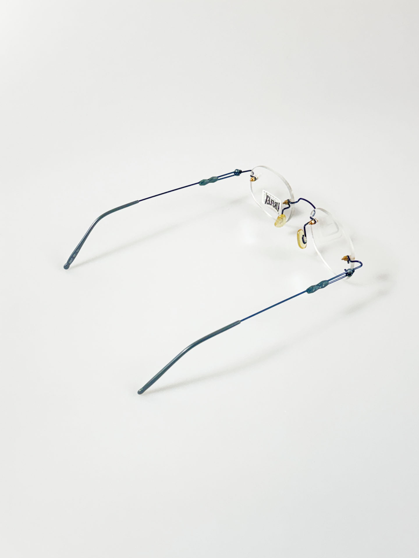 EPILOGUE Blue Rimless Square Metal Glasses