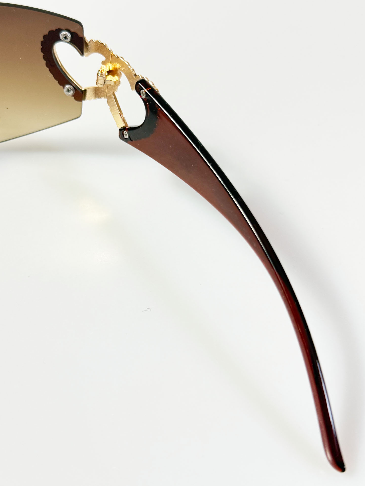 Shield Rimless Goggle Frame Tinted Sunglasses