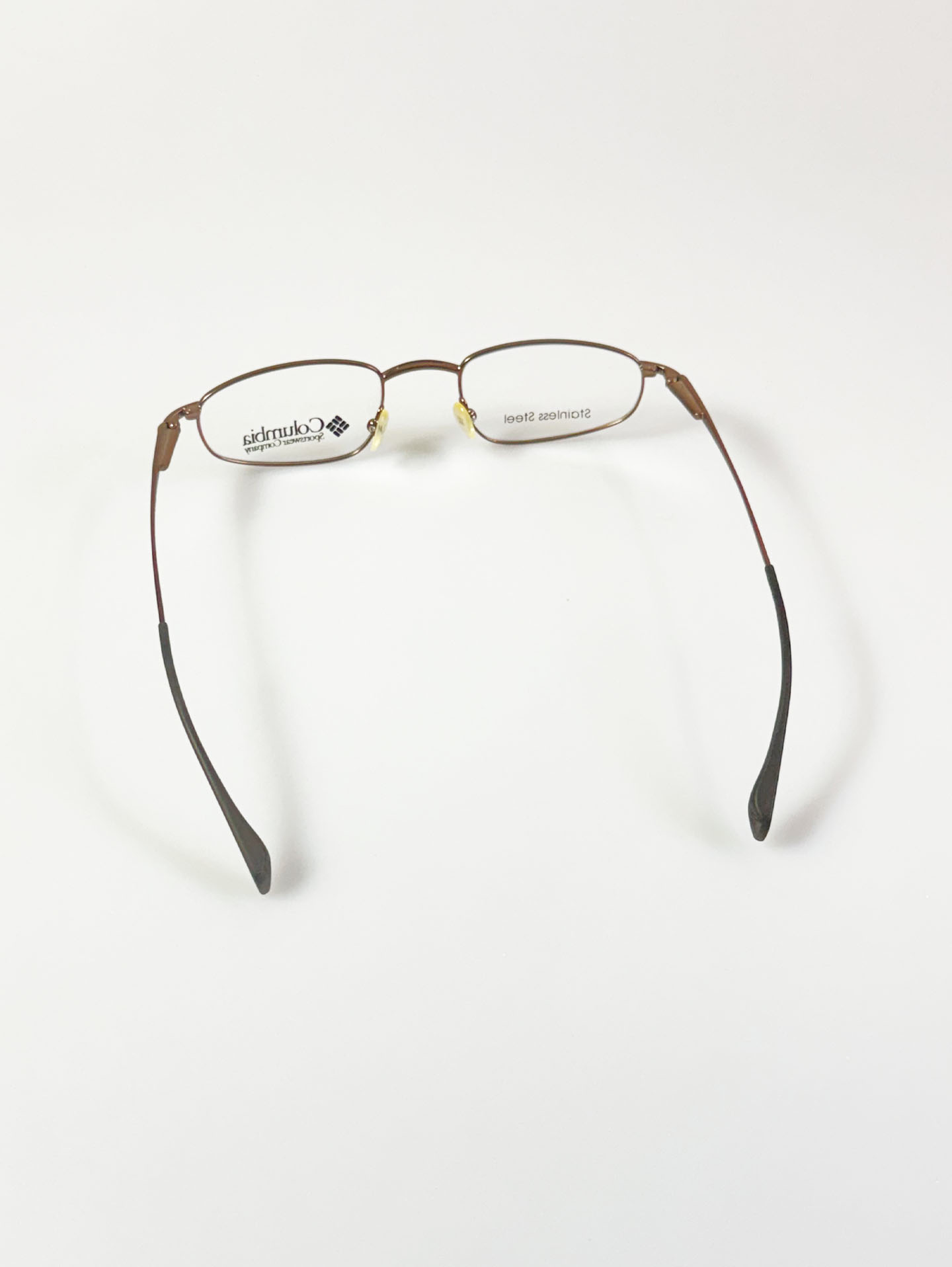 Columbia Slim Square Brown Metal Frame Glasses