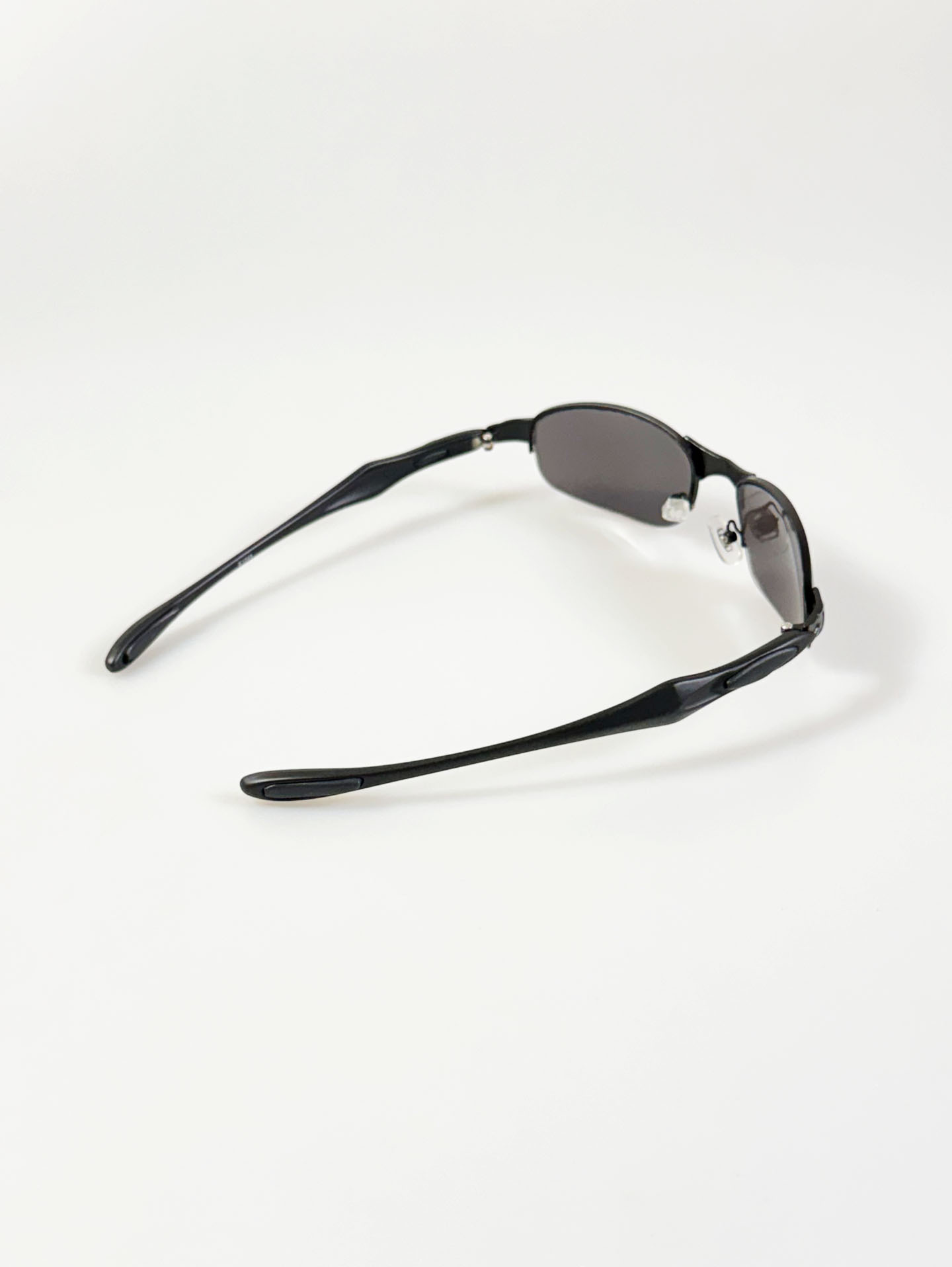 Black Semi-Rimless Square Metal Mirrored Sunglasses
