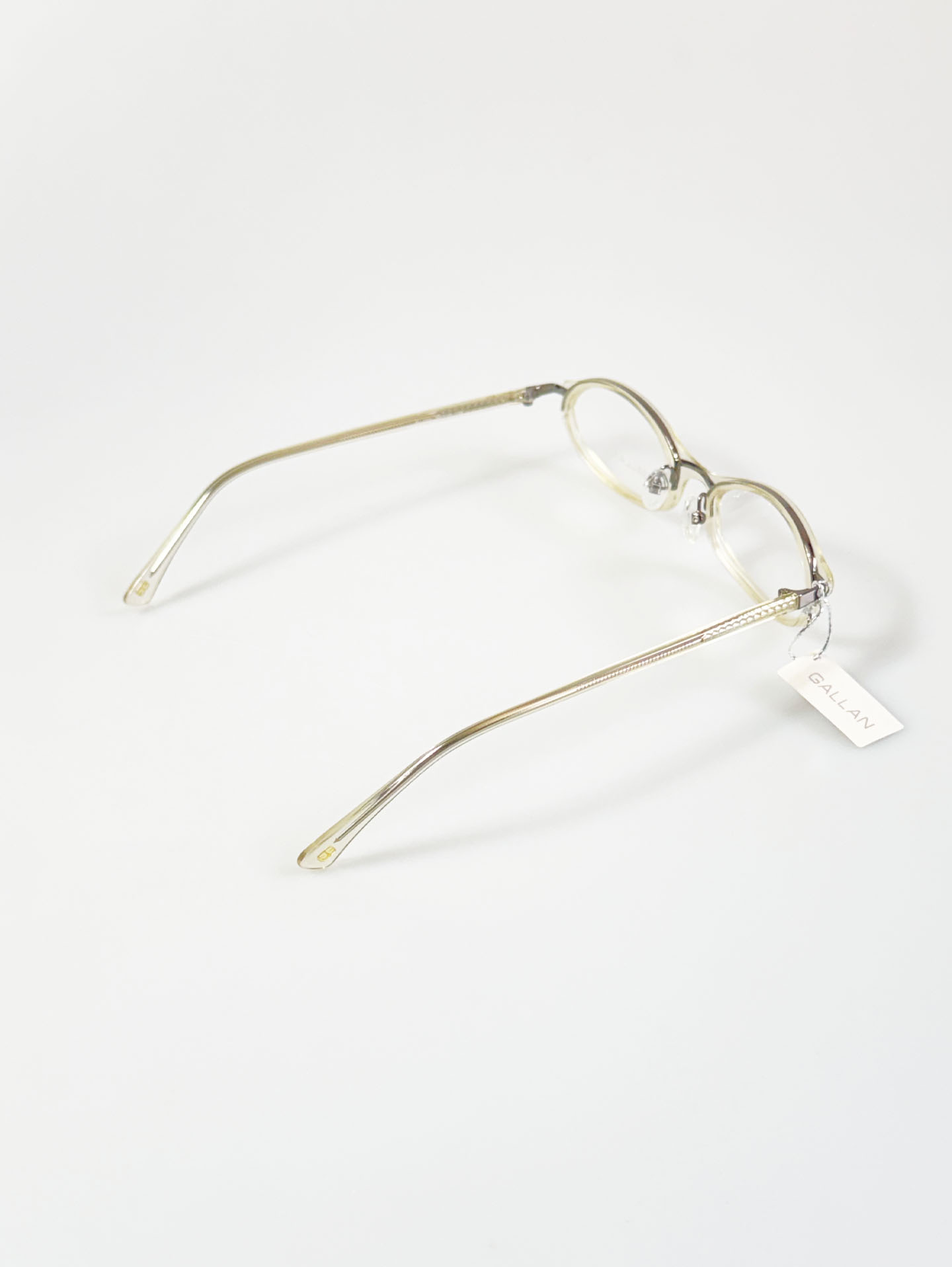 GALLAN Clear Champagne Slim Oval Combination Frame Glasses