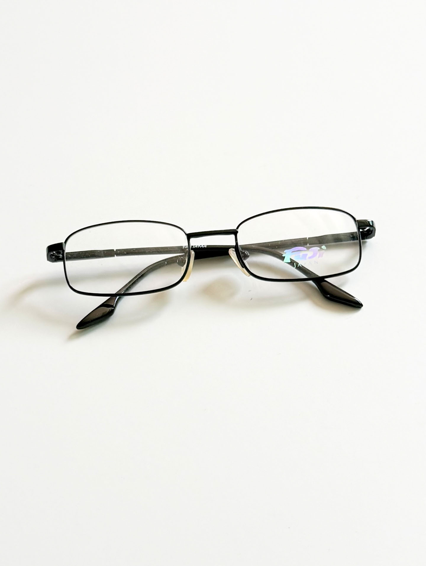90's FUJI JAPAN Slim Square Metal Glasses Collection / 2 Colors