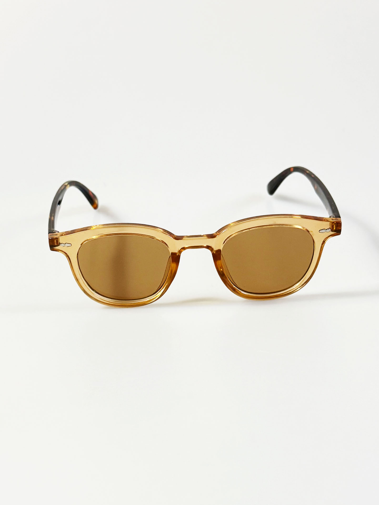 Clear Amber Bold Oval Tint Sunglasses