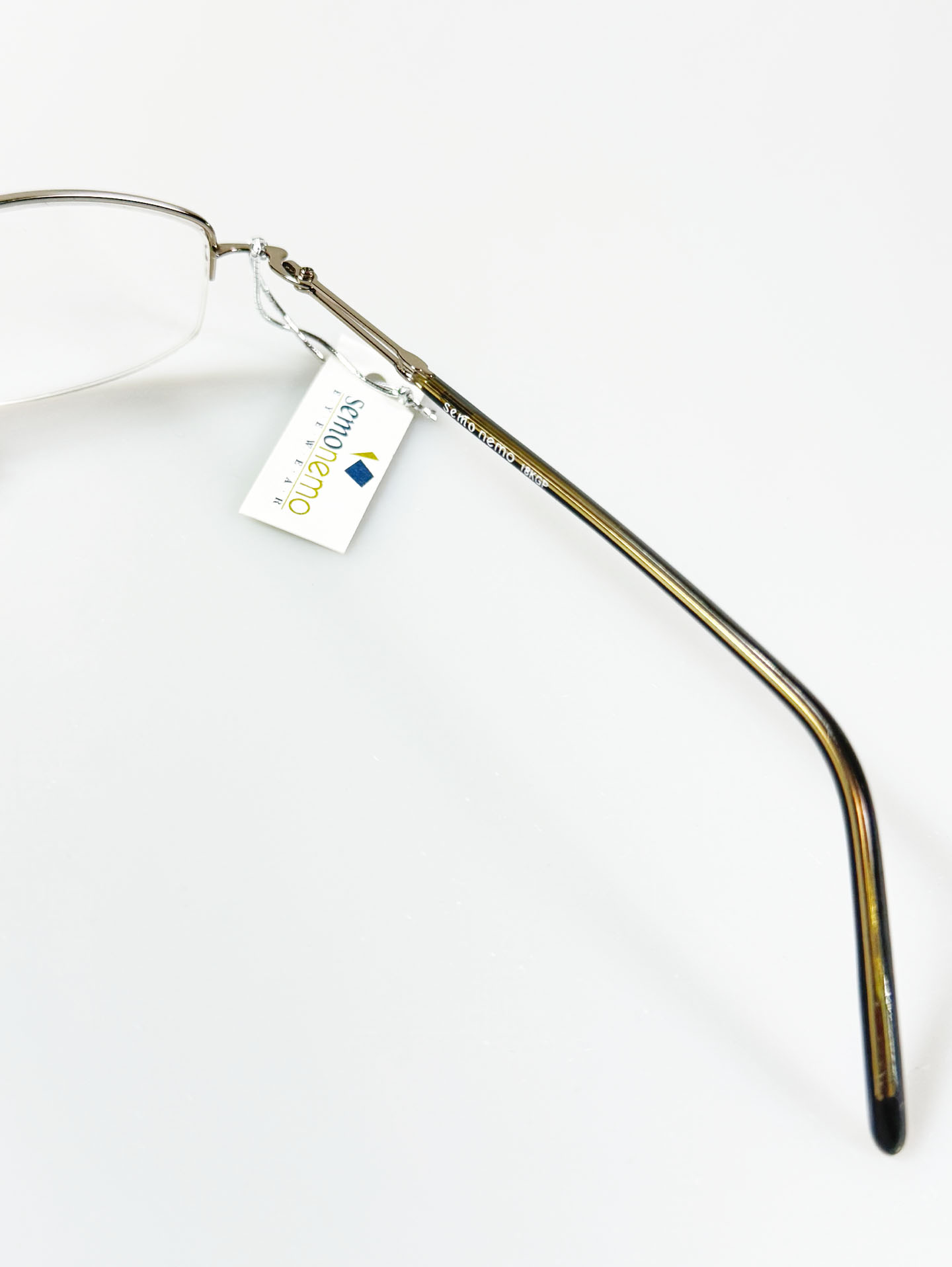 Semoremo Dark Silver Semi-Rimless Square Metal Frame Glasses