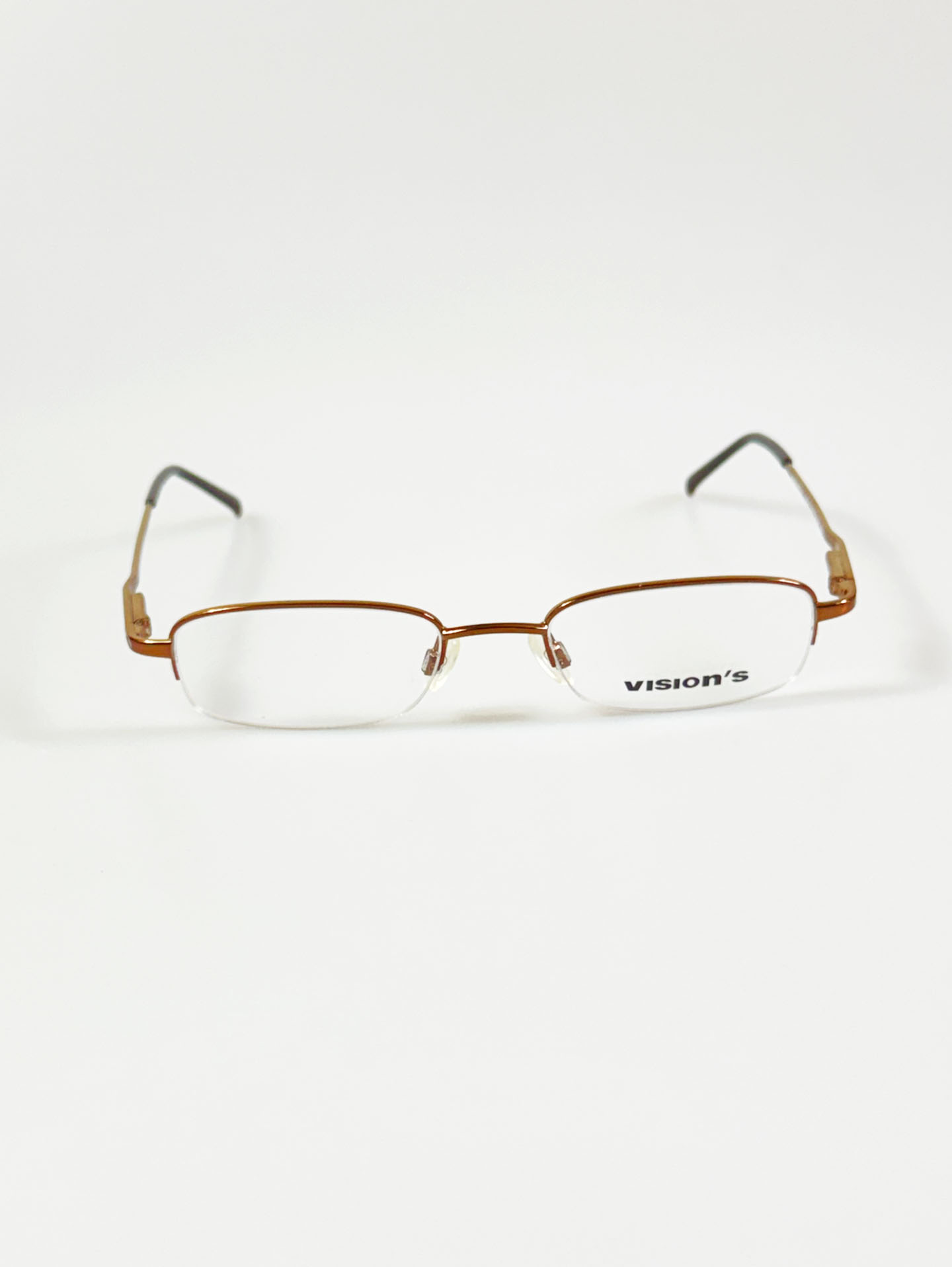 Vision’s Bronze Brown Half Rim Square Metal Glasses