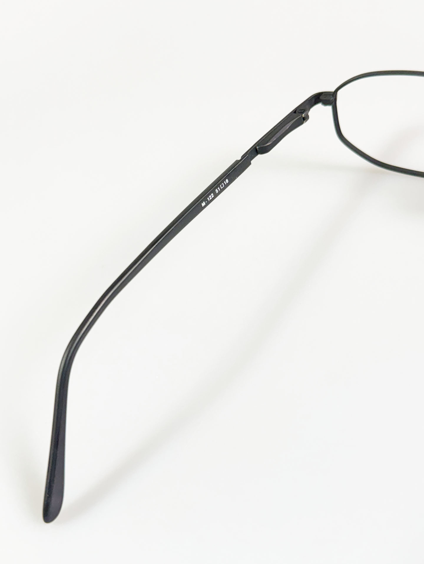 Meridian Matt Black Slim Square Metal Glasses