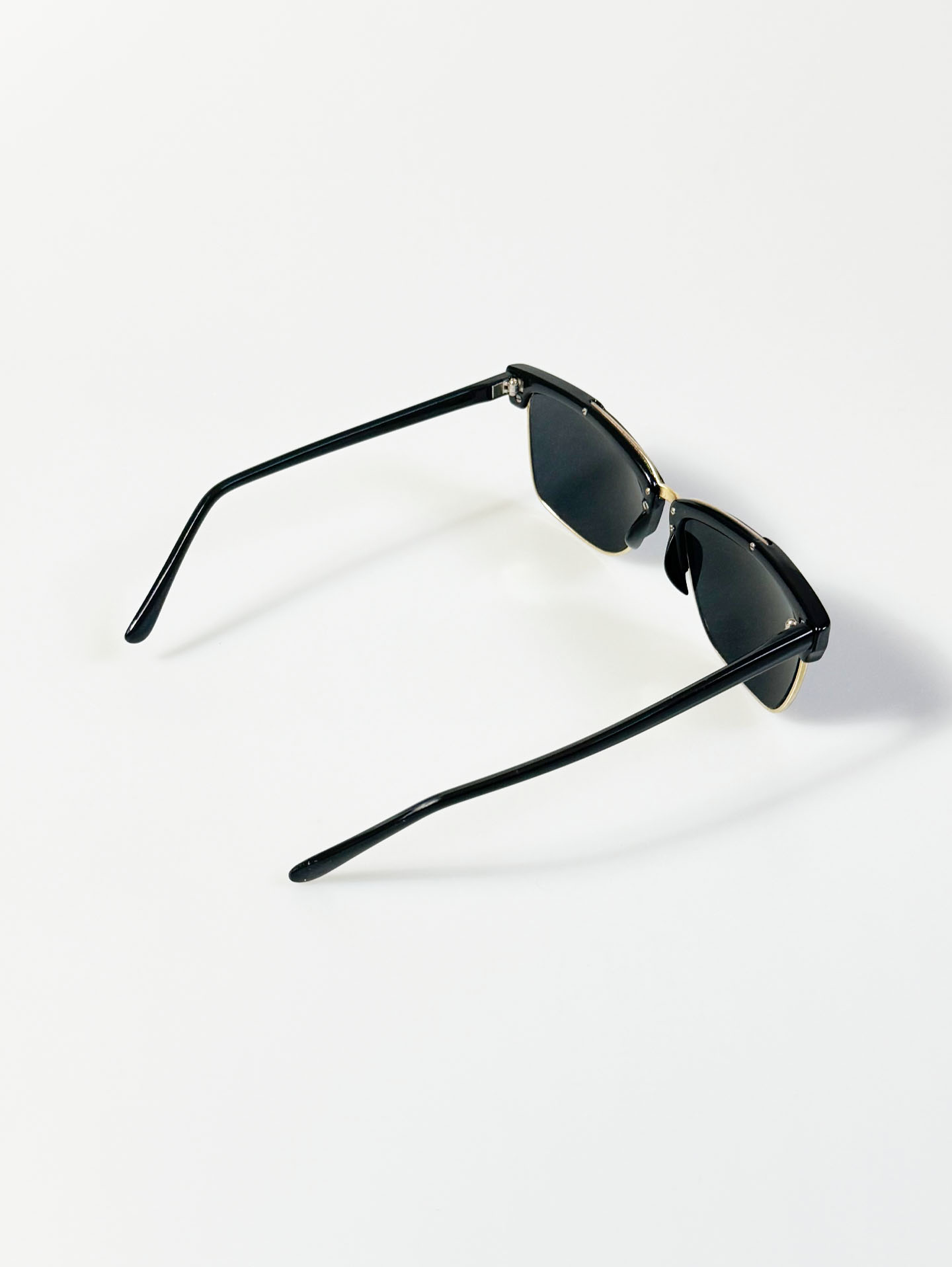 Black&Gold Clubmaster Browline Square Frame Sunglasses