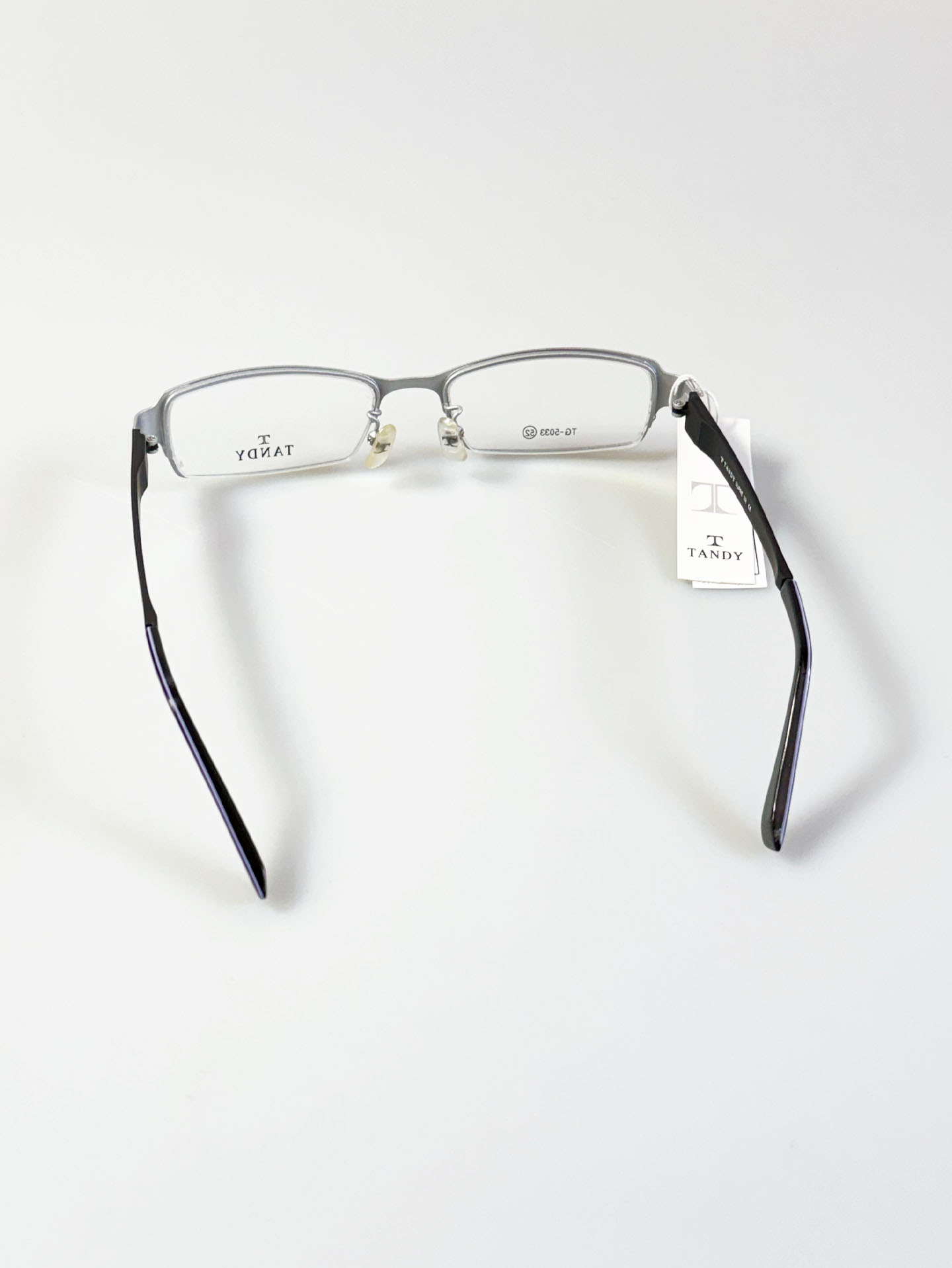 TANDY Black Metal Slim Square Frame Glasses