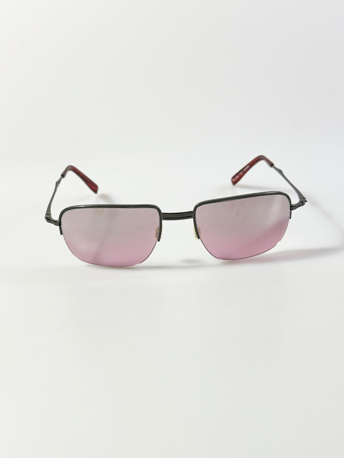 Semi-Rimless Square Metal Tint Sunglasses