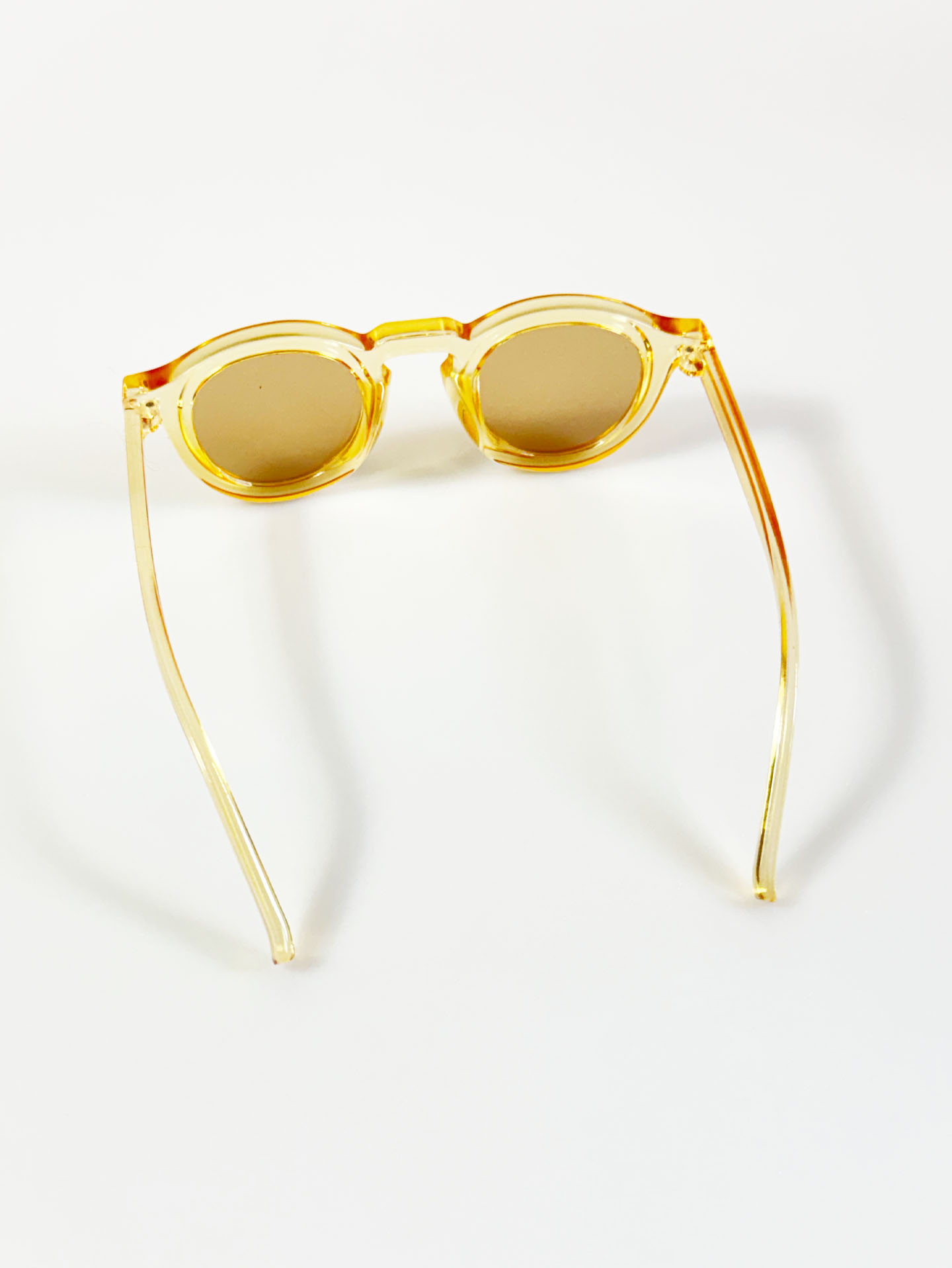 Clear Amber Bold Round Tinted Sunglasses