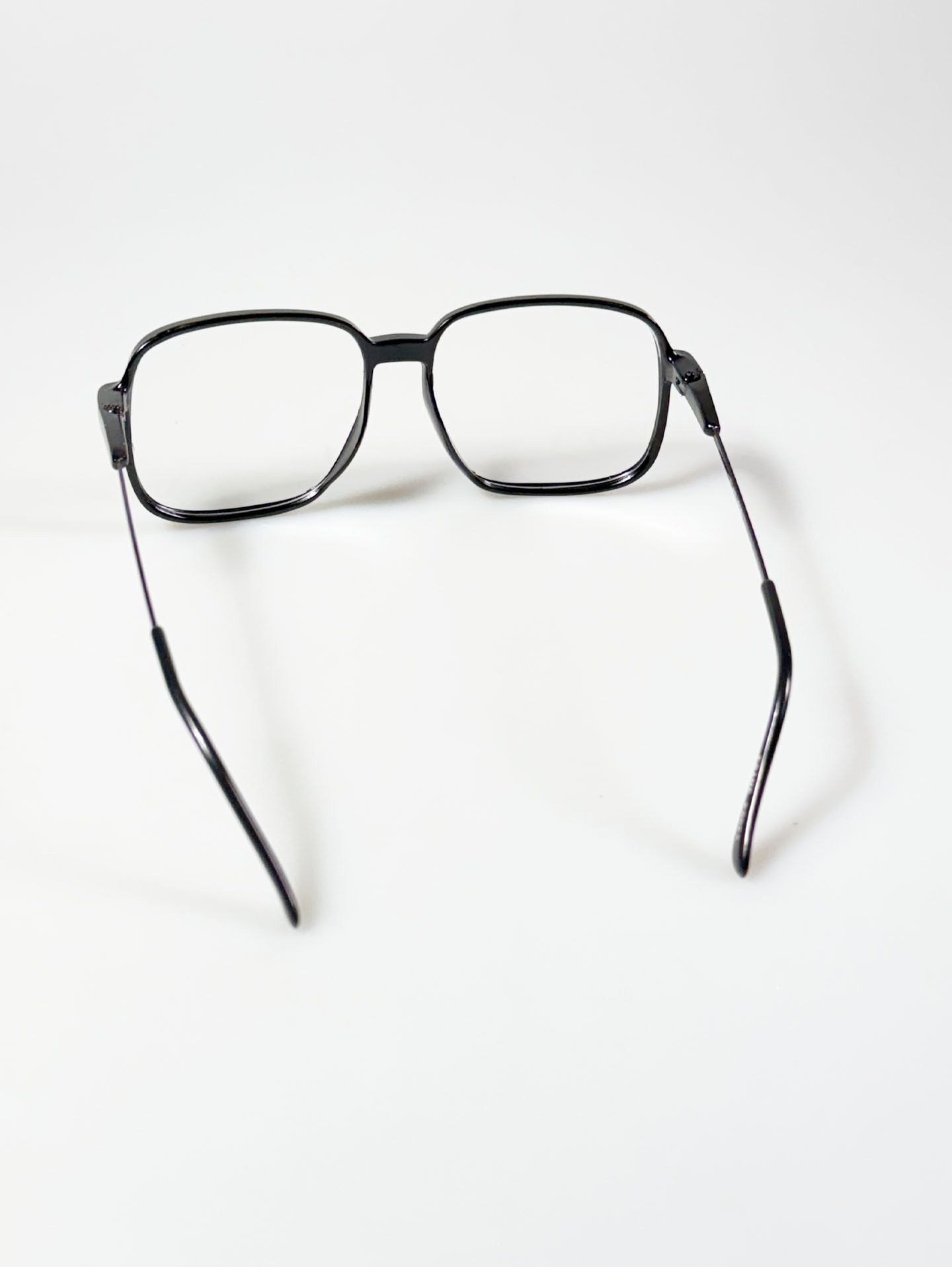 80's ELAN Epoxy Black Oversized Square Horn-Rim Glasses