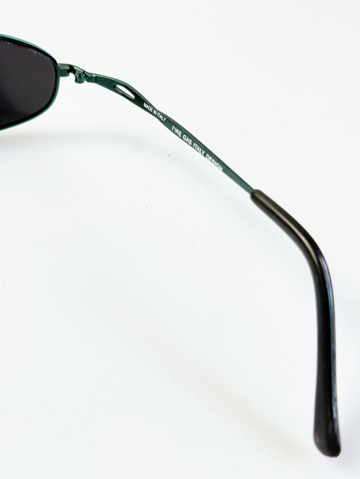 90's FIRE GAS Green Slim Oval Metal Sunglasses