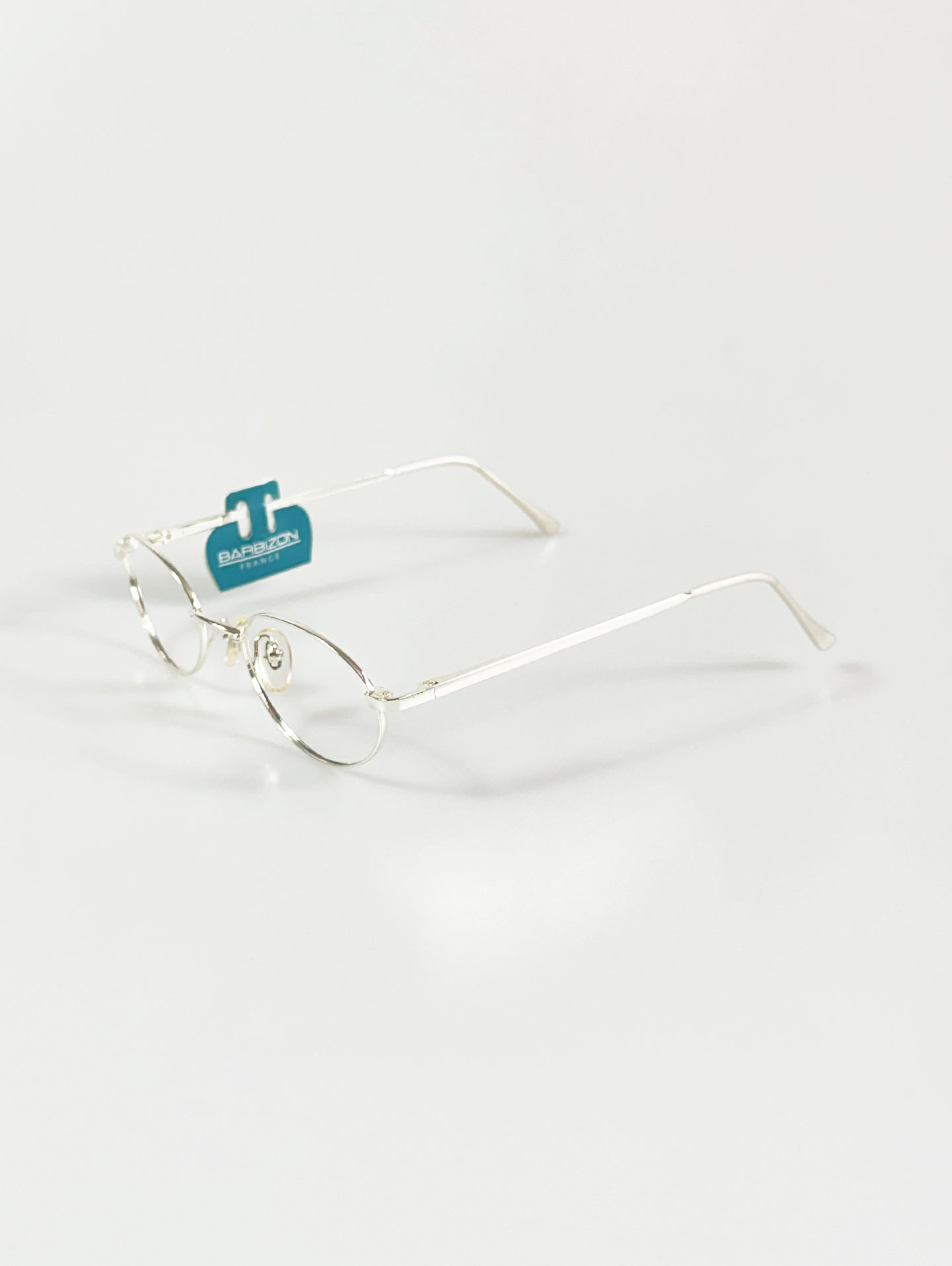 BARBIZON Silver Slim Oval Metal Glasses
