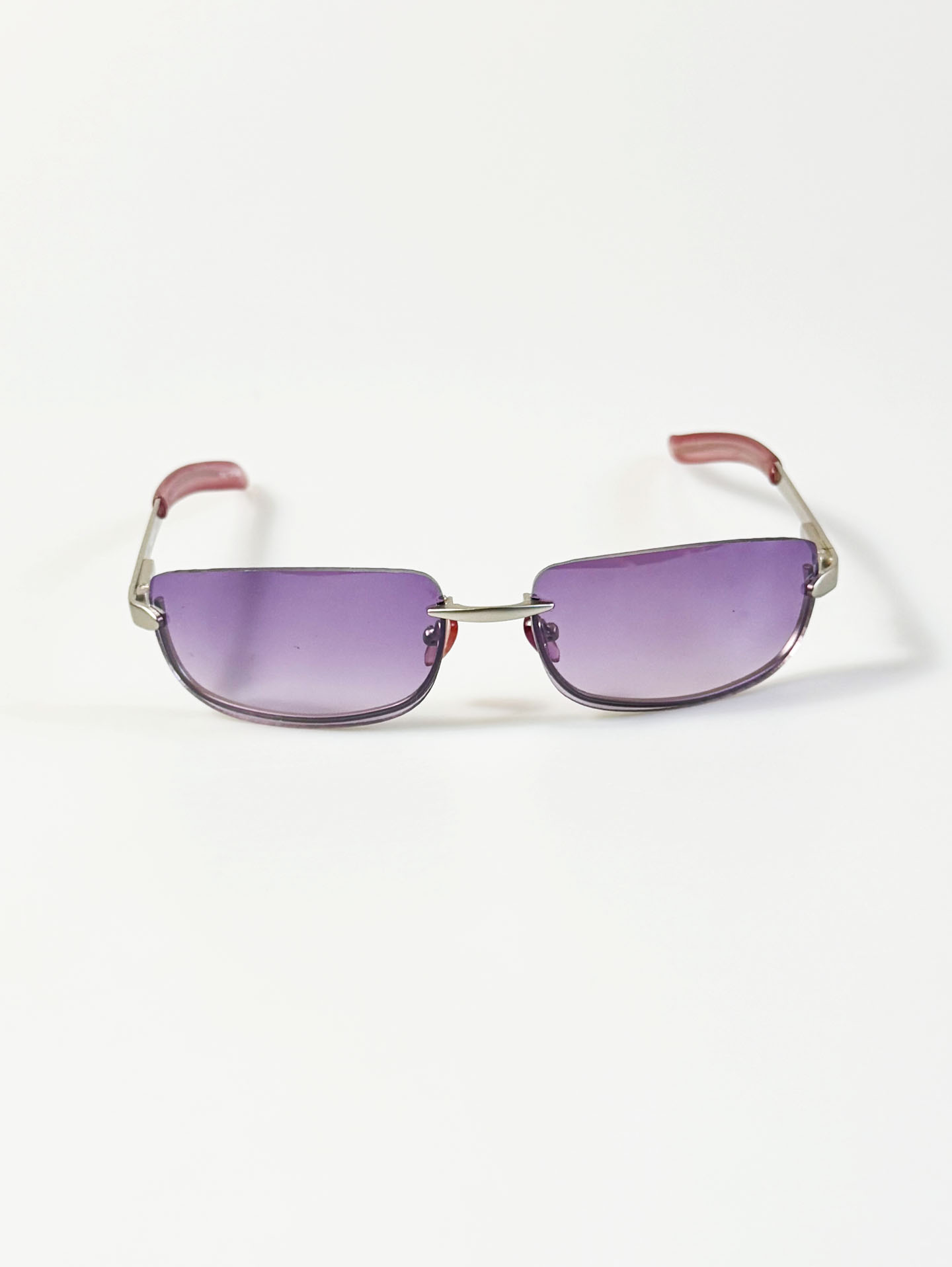 Silver Rimless Square Metal Tint Sunglasses