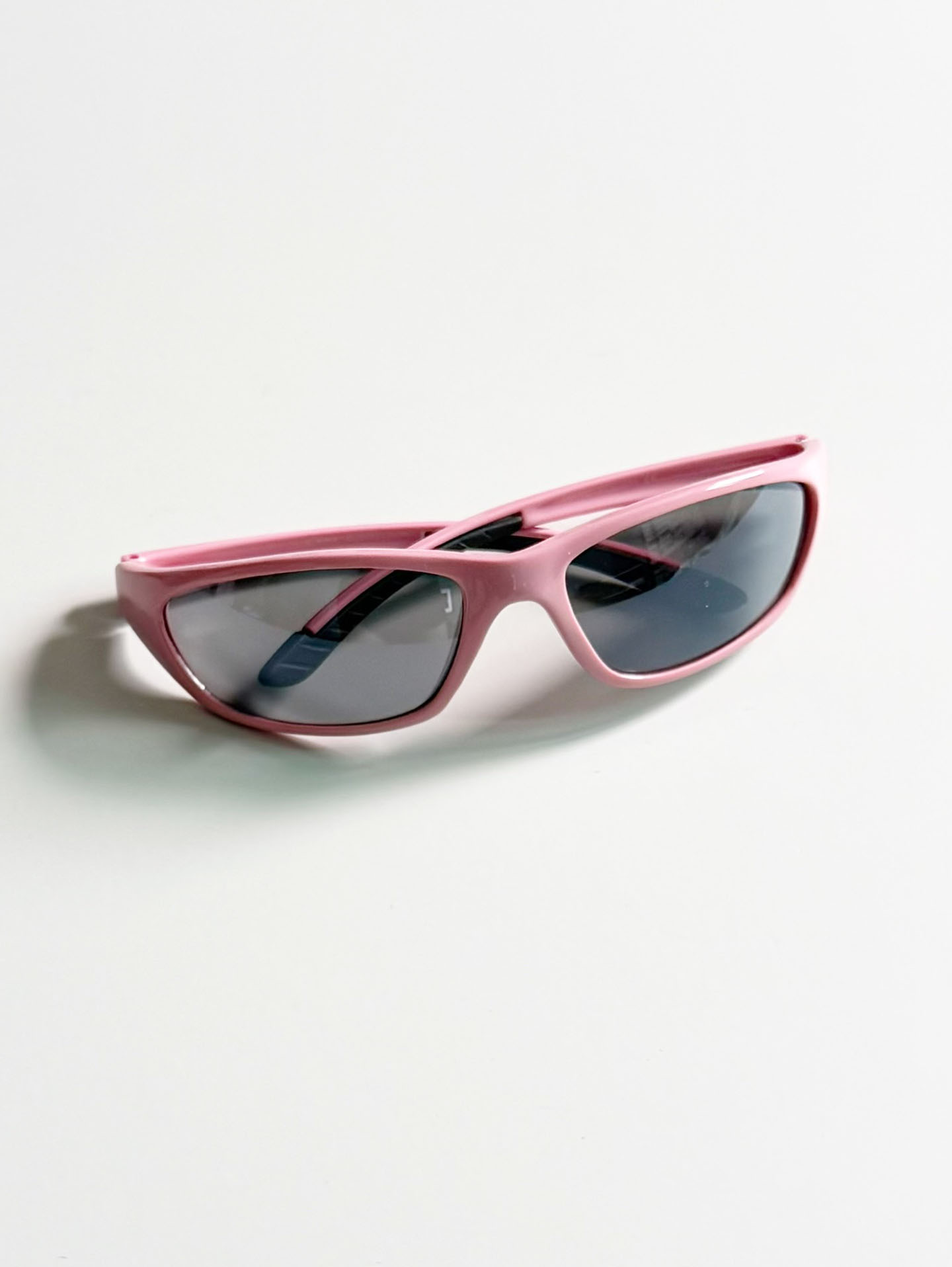 Pink Sport Wraparound Frame Sunglasses