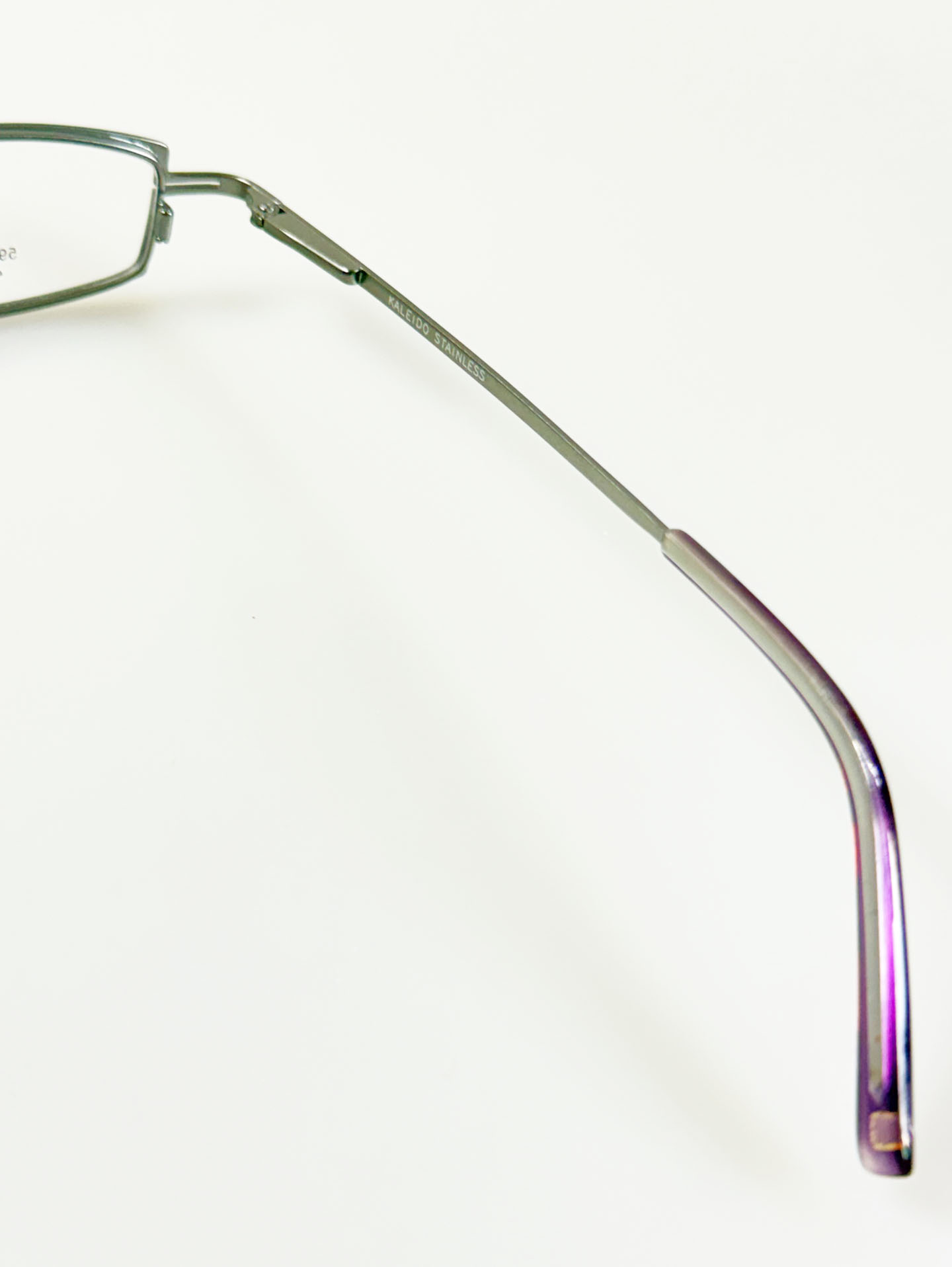 KALEIDO Blue & Gunmetal Two-Tone Slim Square Glasses