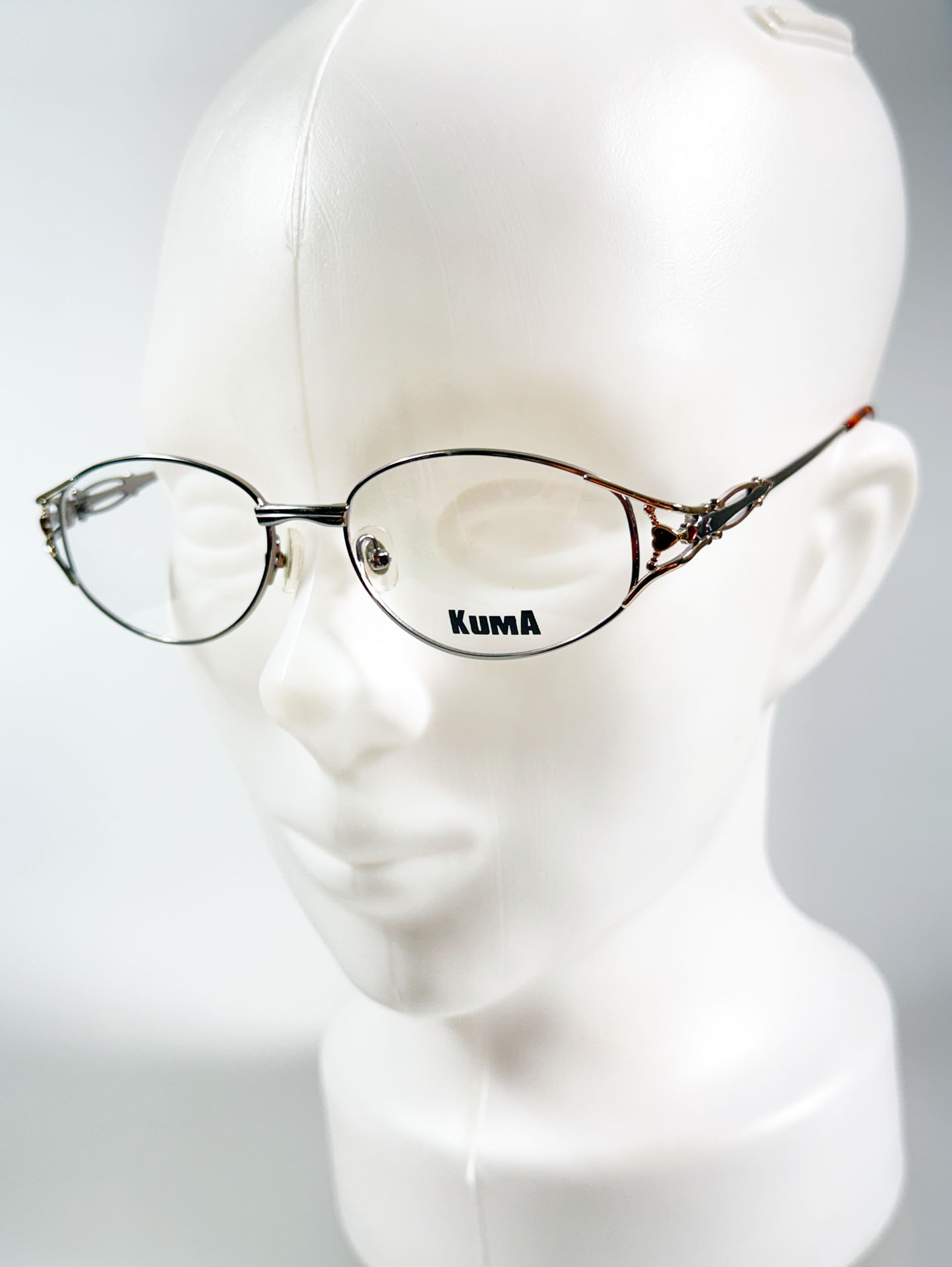 KUMA Dark Silver Slim Oval Metal Glasses