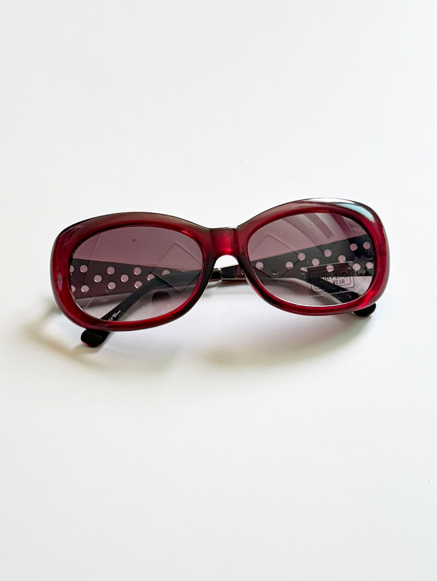 SORVINO Burgundy Oversized Oval Tint Sunglasses