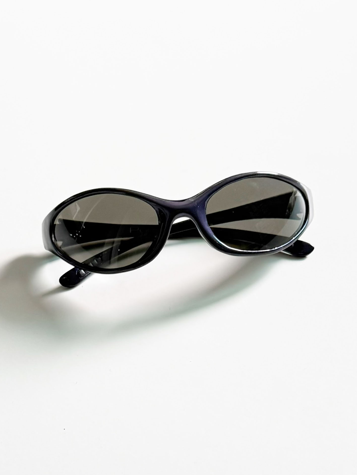 BLOC Purple Wraparound Oval Frame Sunglasses