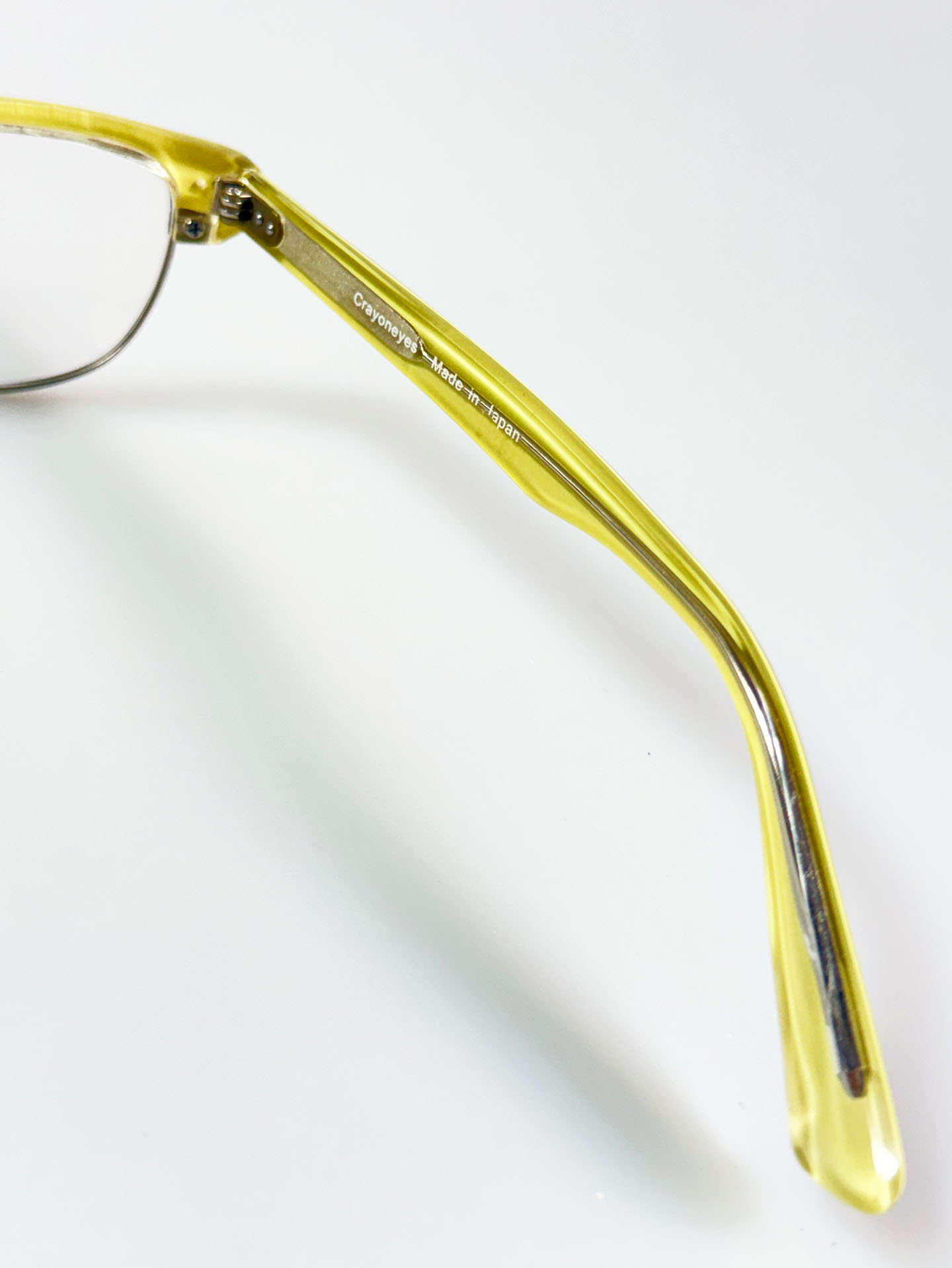 CRAYON EYES Black & Lime Browline Square Combination Frame Glasses