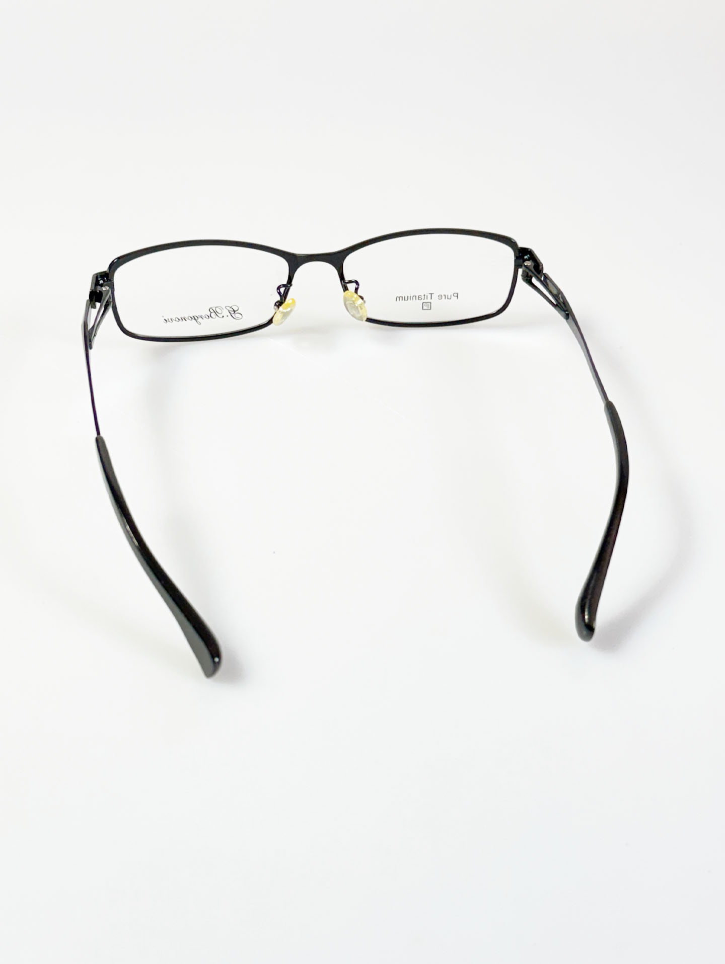 G. Borgonovi Black Pure Titanium Slim Square Frame Glasses