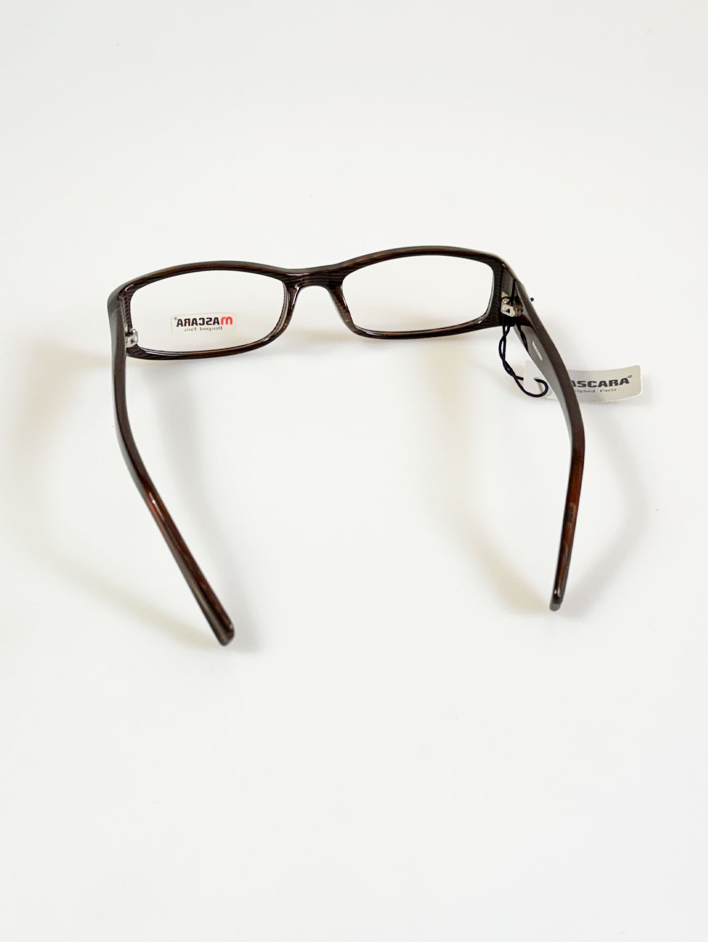 MASCARA Brown Stripe Square Horn-Rim Frame Glasses