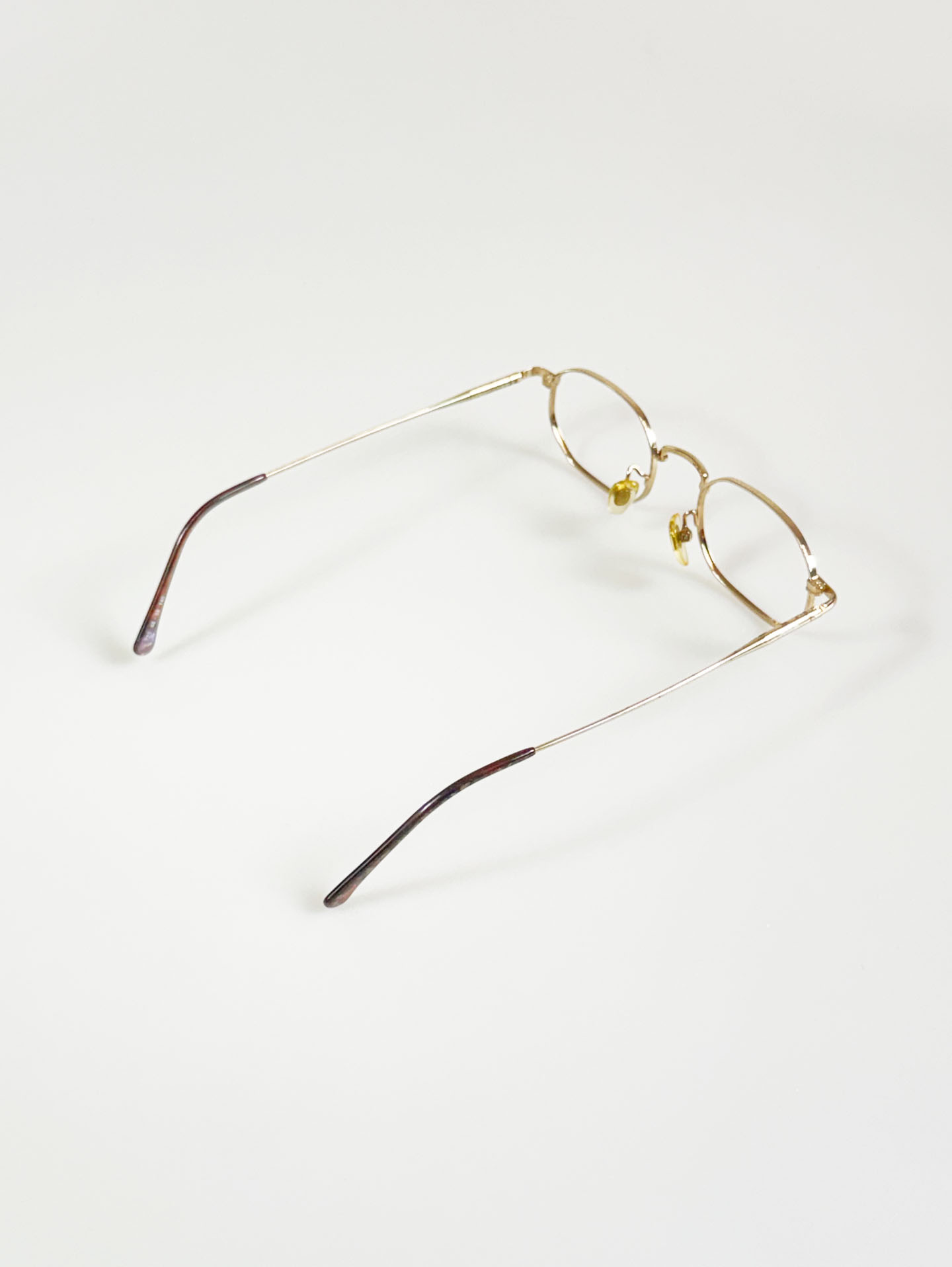 90's ENC Gold Slim Square Metal Glasses