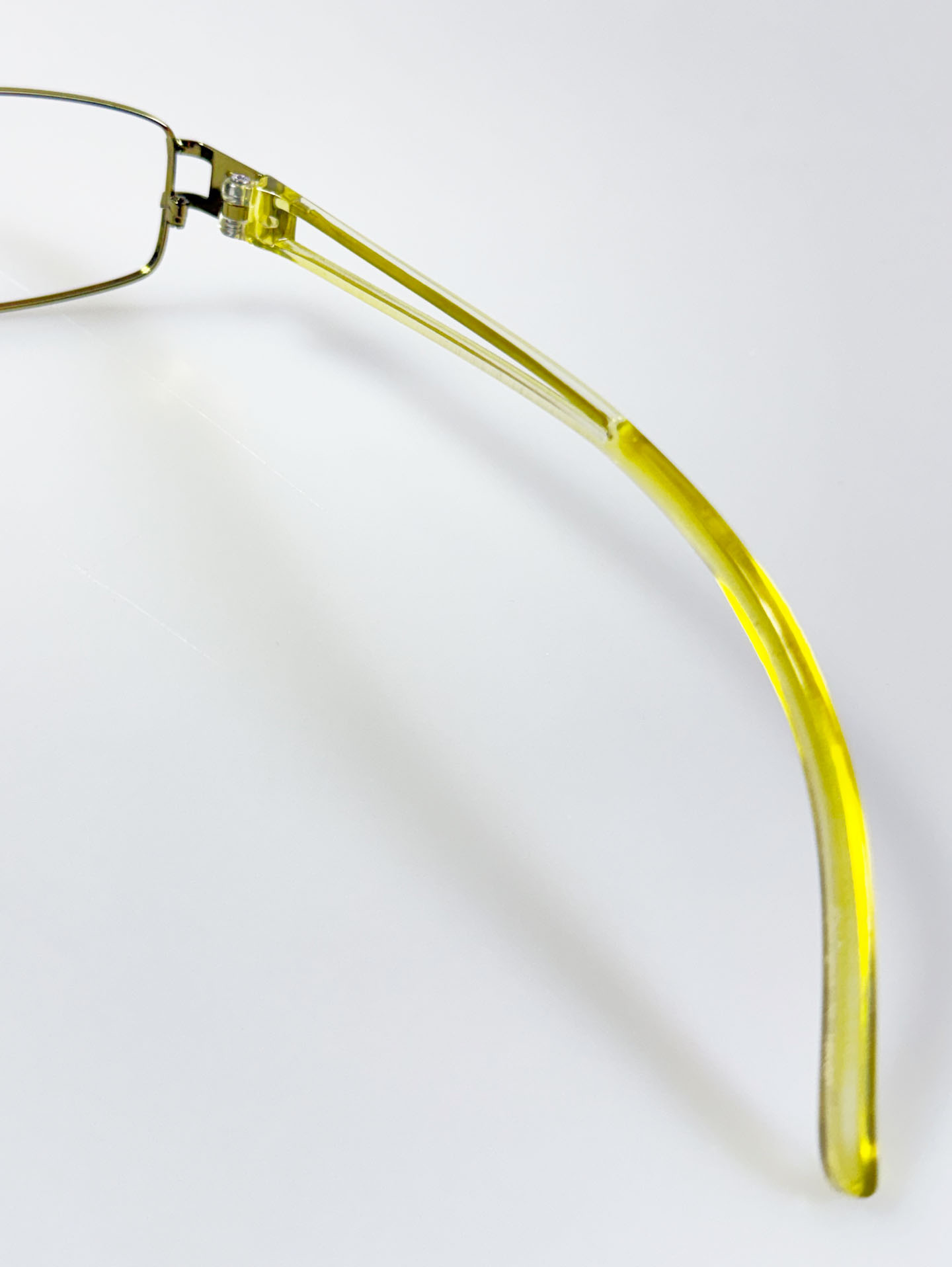EPILOGUE Yellow Slim Square Metal Frame Glasses