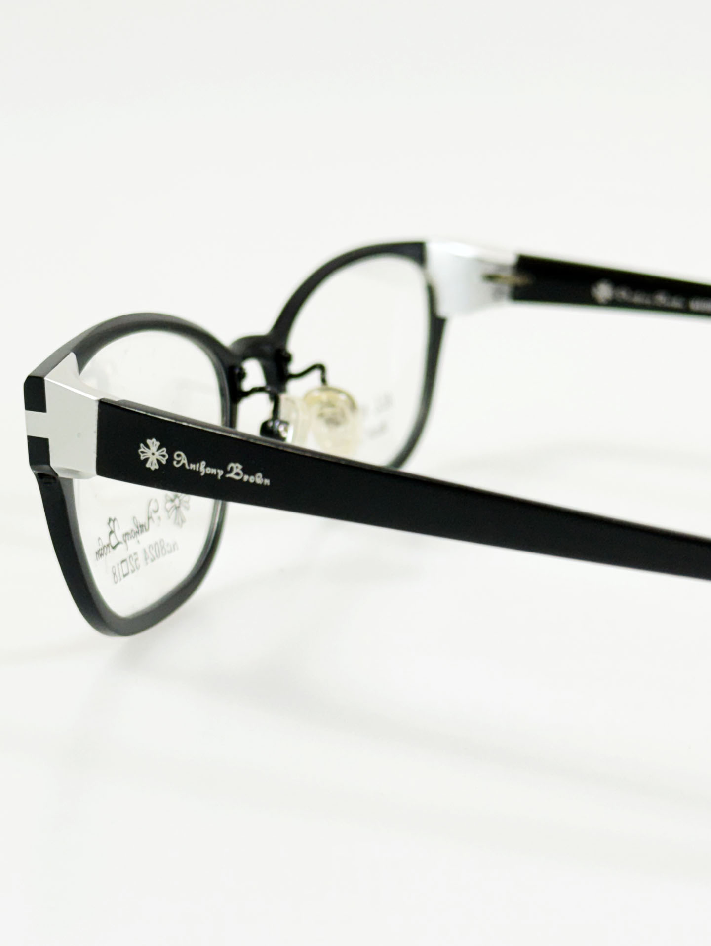 Anthony Brown Black Square Aluminum Frame Glasses
