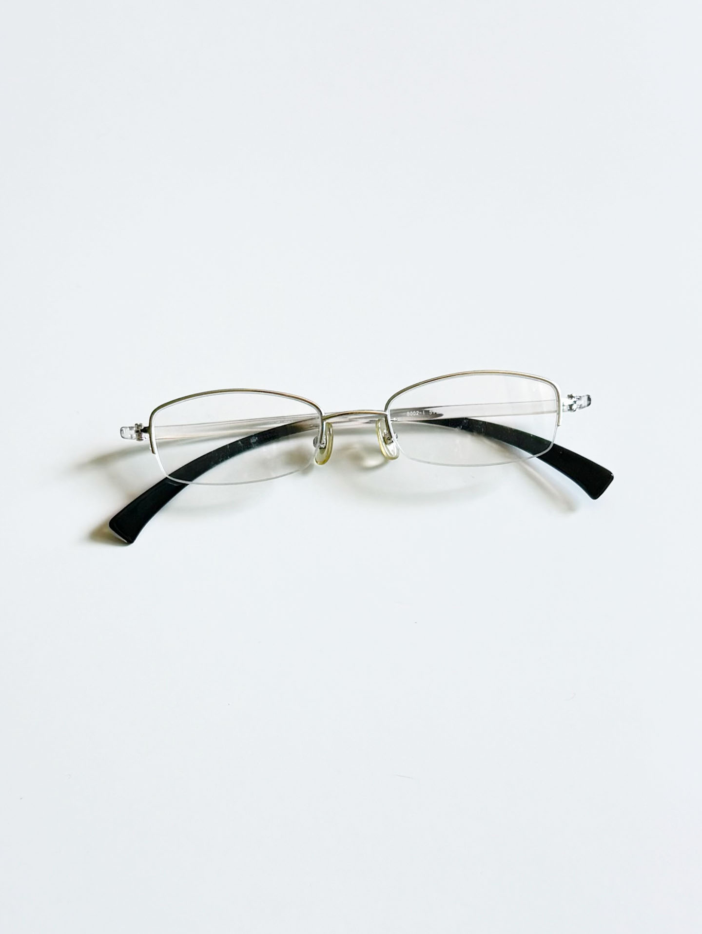 Silver Semi-Rimless Square Metal Glasses